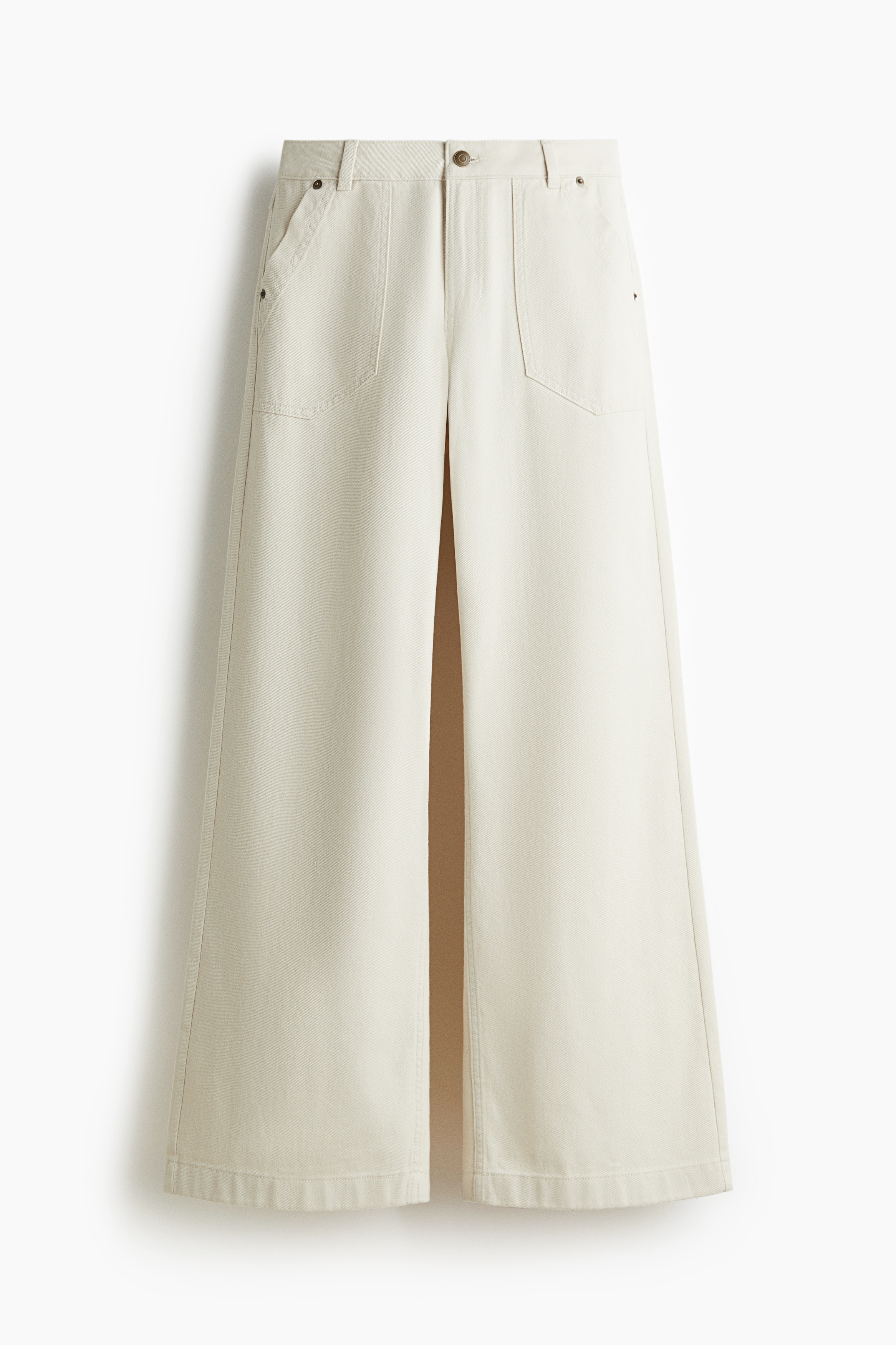 Cotton twill trousers - Cream