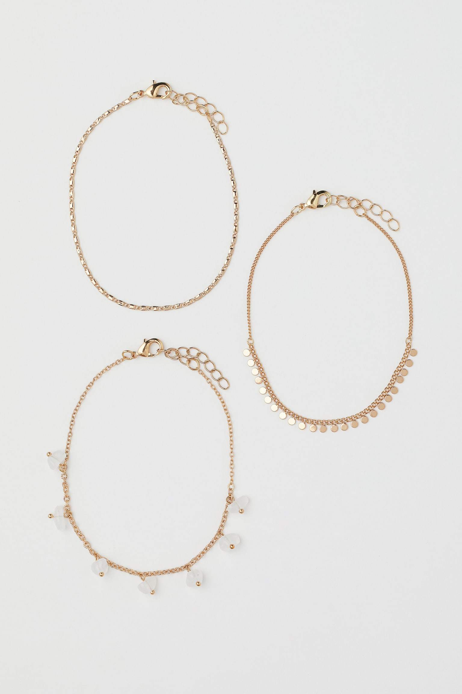 3-pack Anklets - Gold colour - 1