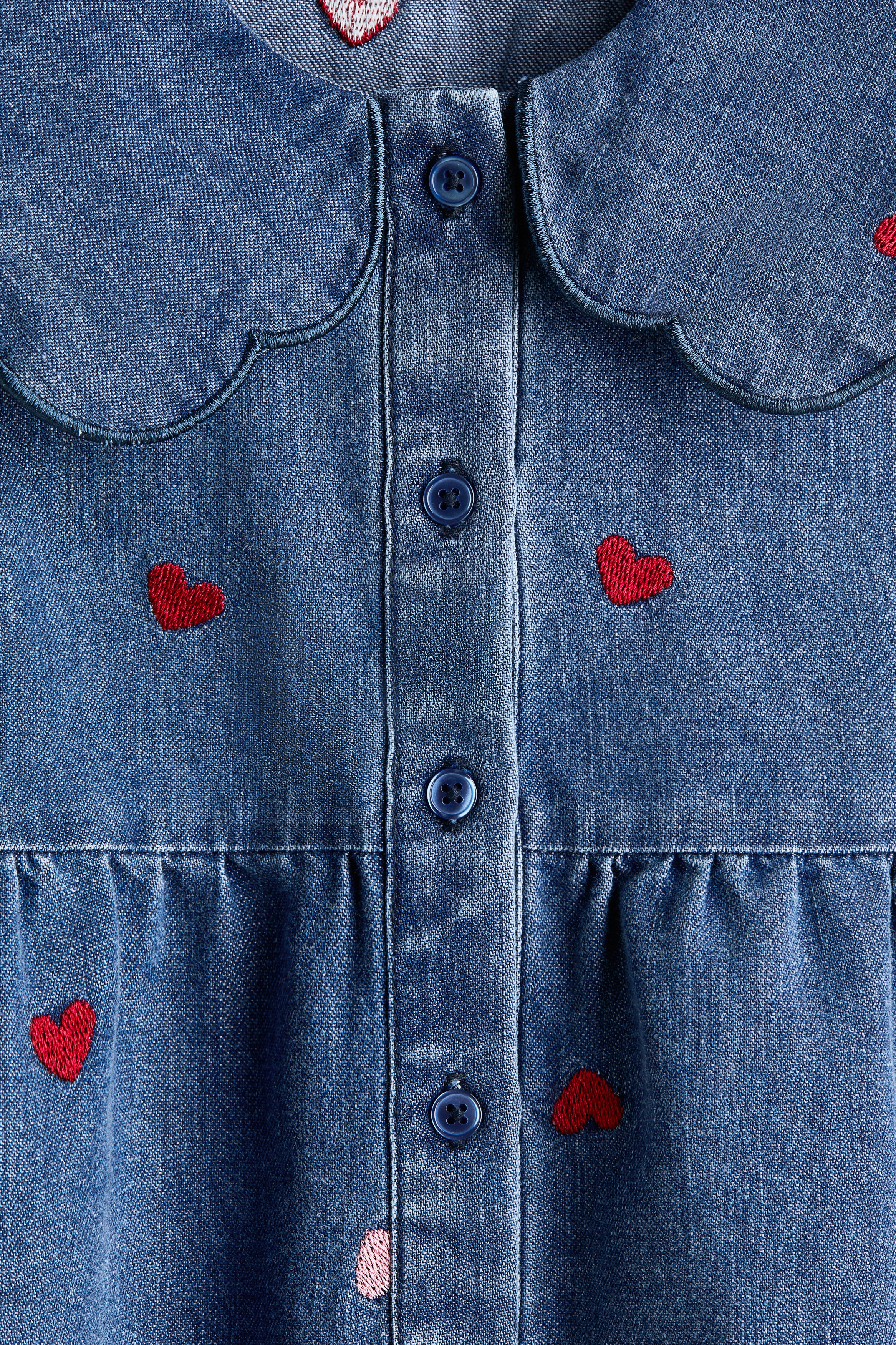 white christmas dresses Sweetheart Collar Denim Dress main image 1