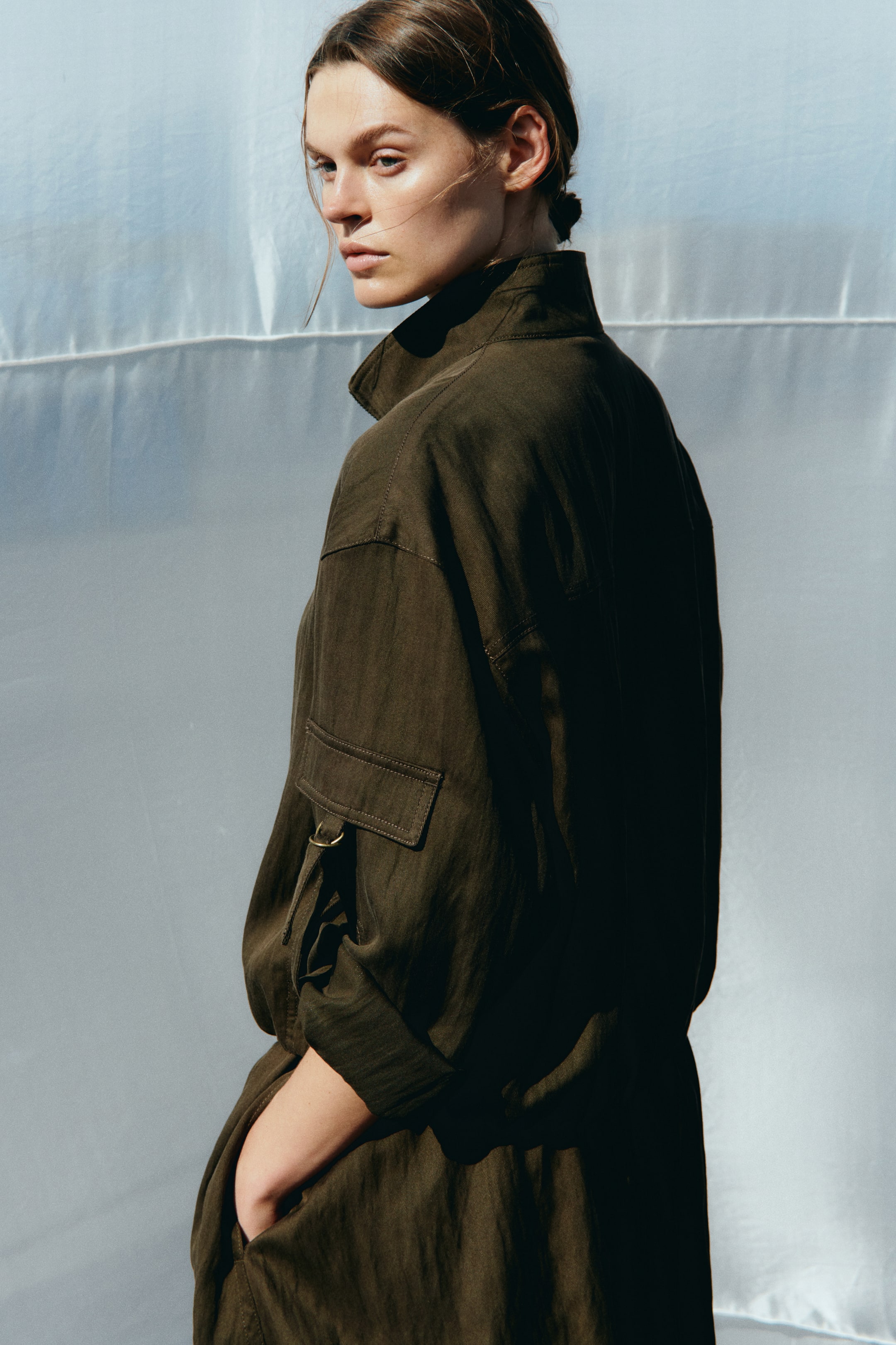 Veste grande taille en sergé