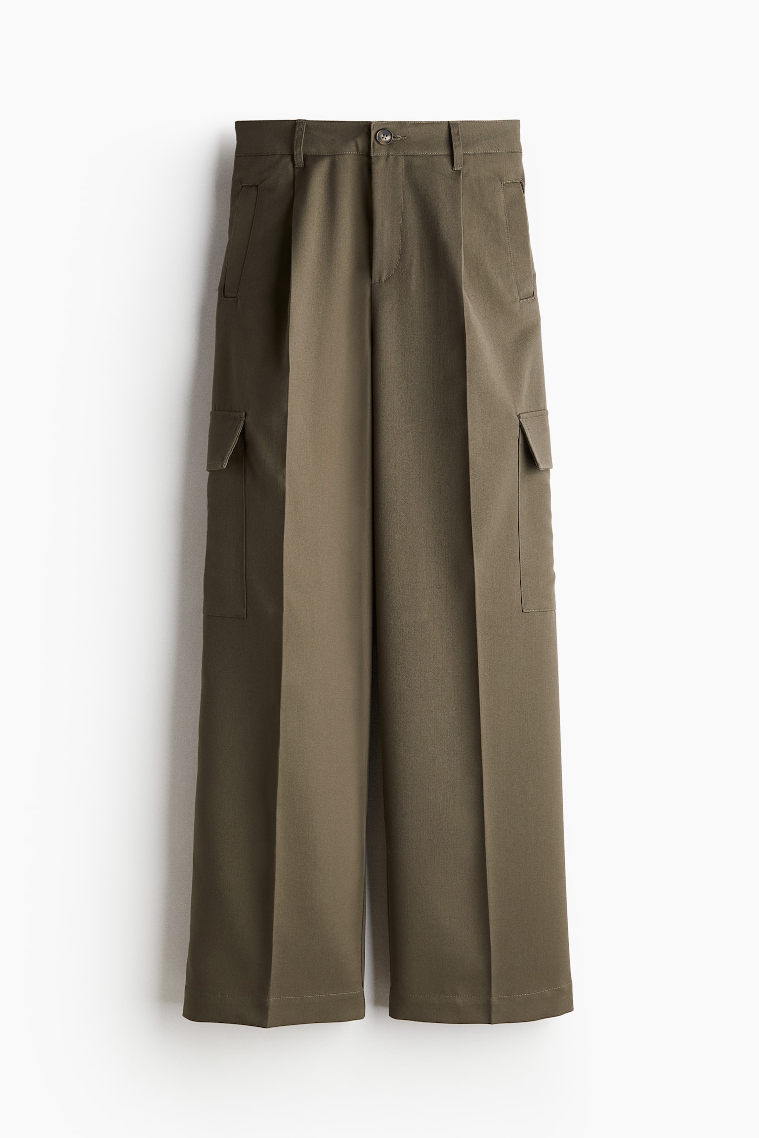 Wide cargo trousers - Khaki green/Dark brown - 2