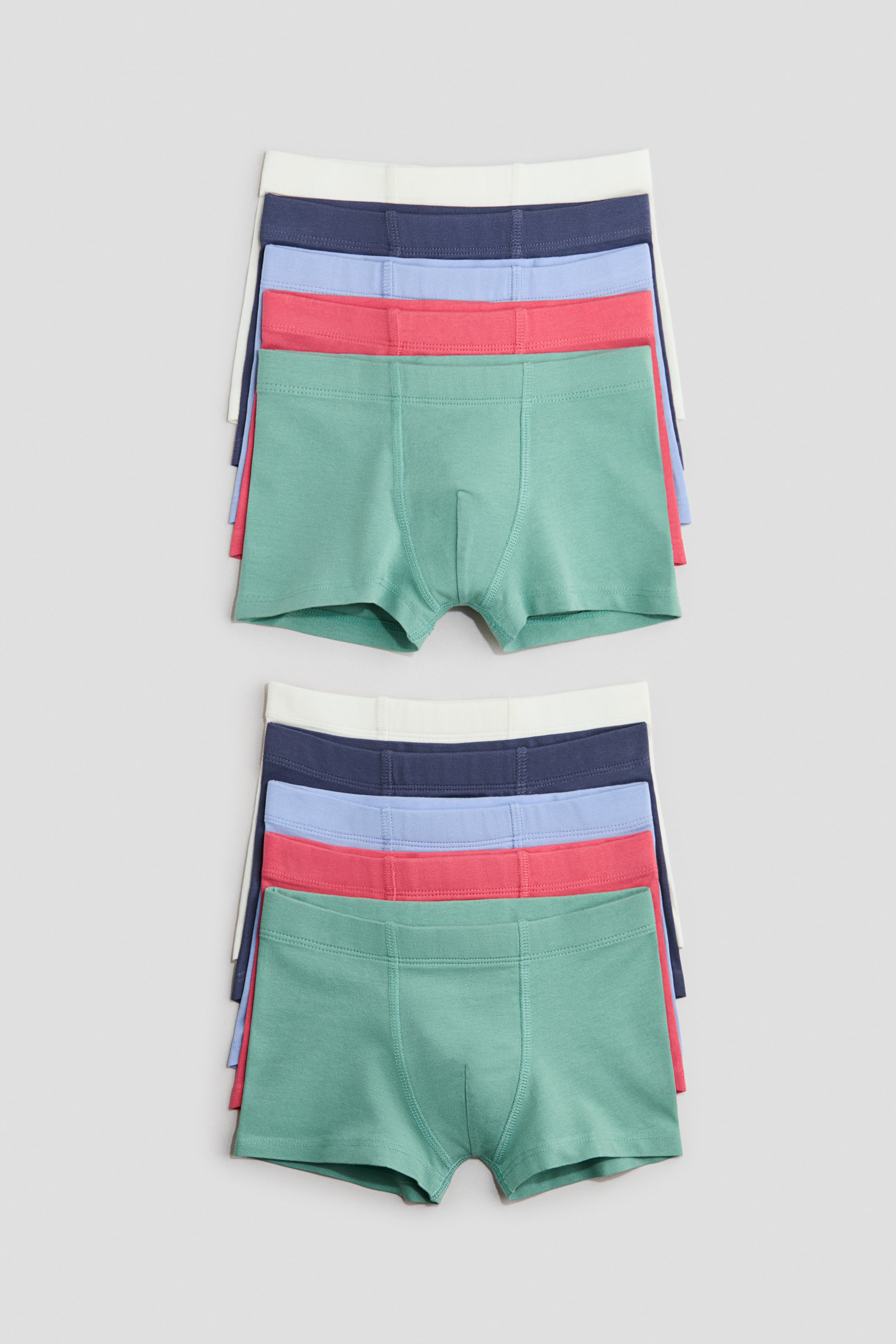 Переглянути збільшене зображення: Набір із 10 пар боксерів - Red/Green/Light blue - Kids | H&M UA 1