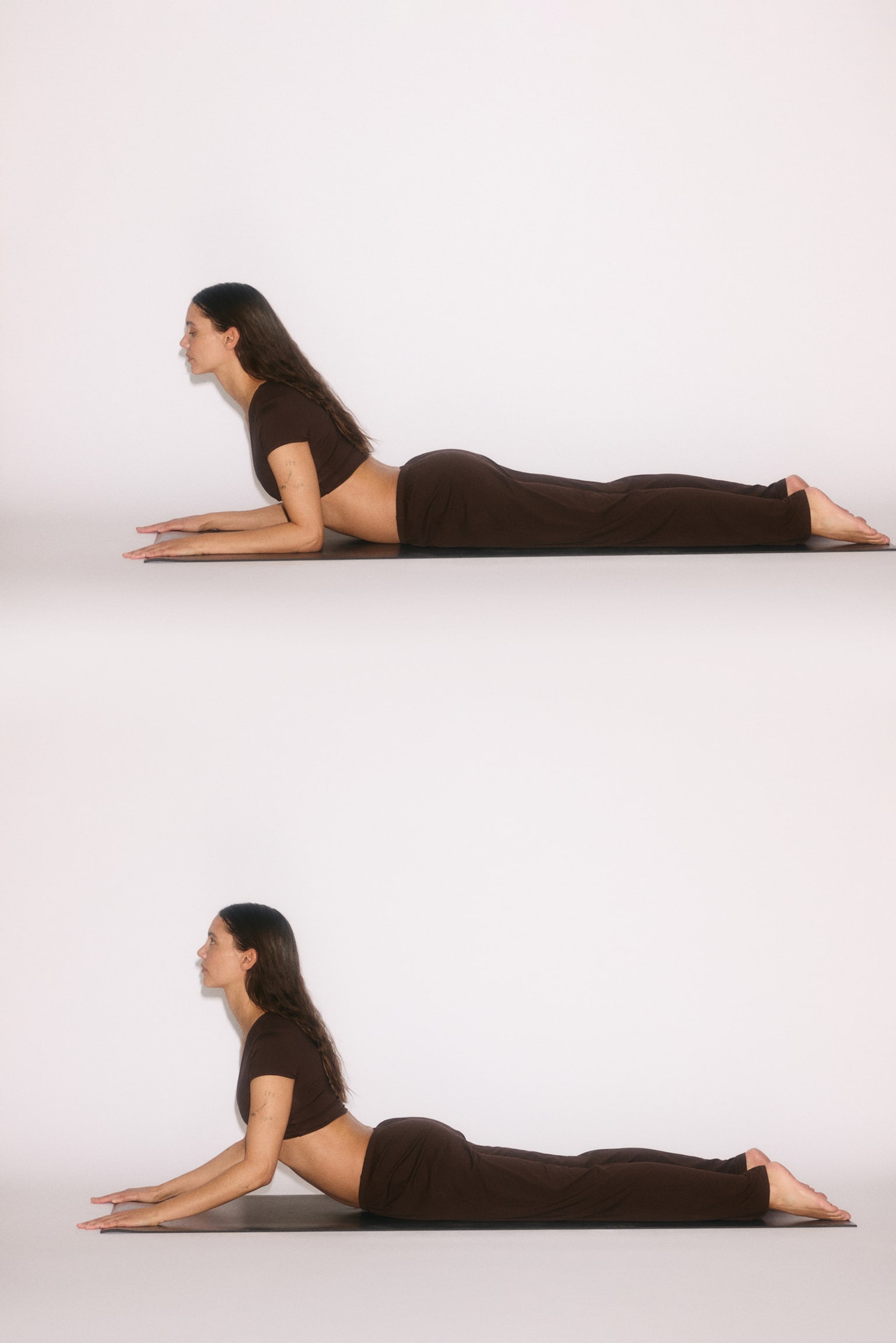 מכנסי יוגה רחבים Relaxed Fit - חום חם - 3