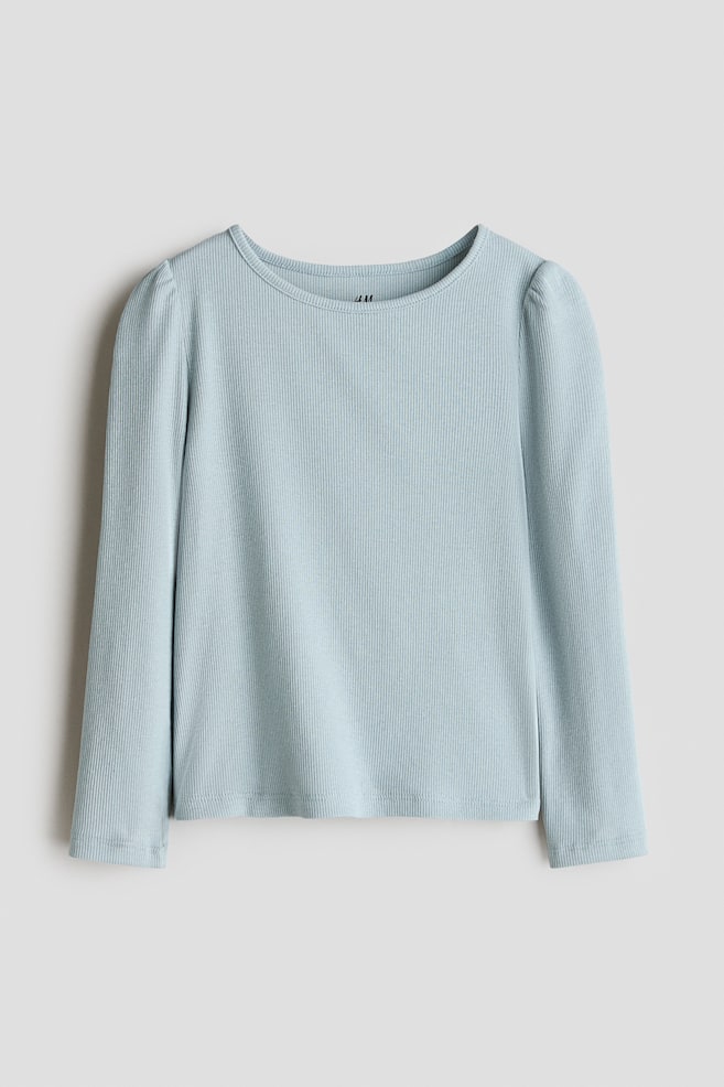 Ribbed Cotton Top - Light dusty turquoise/Black/Light pink/Light purple - 1