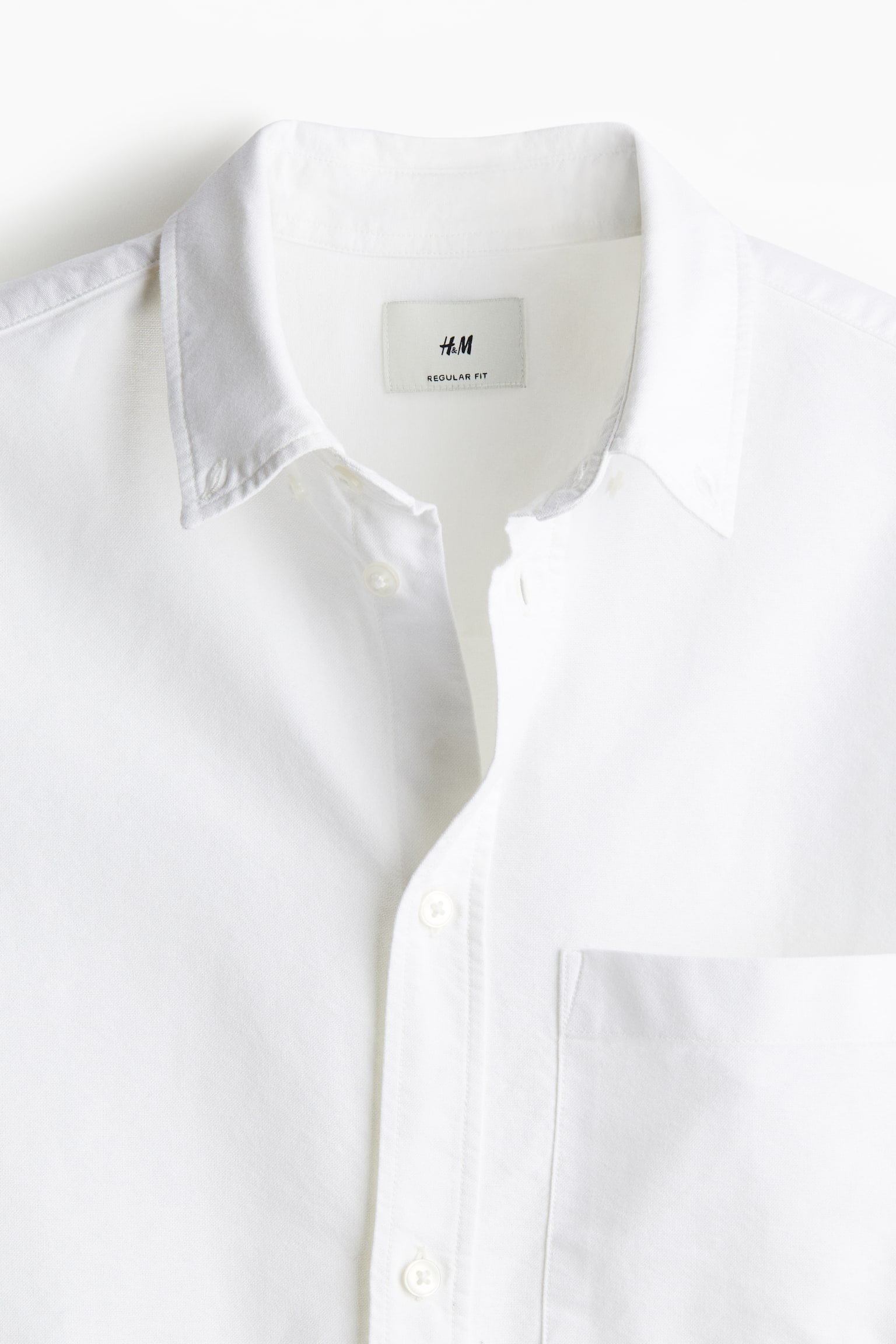 Regular Fit Short-sleeved Oxford shirt - White/Blue/Striped - 4