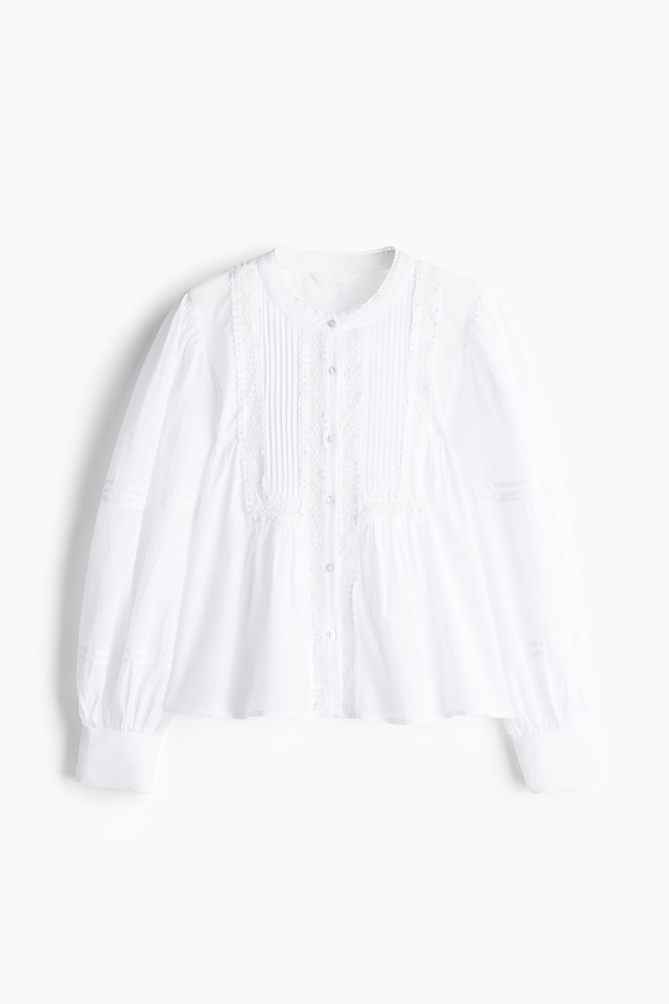 Decorative Pleat Blouse - White/Black