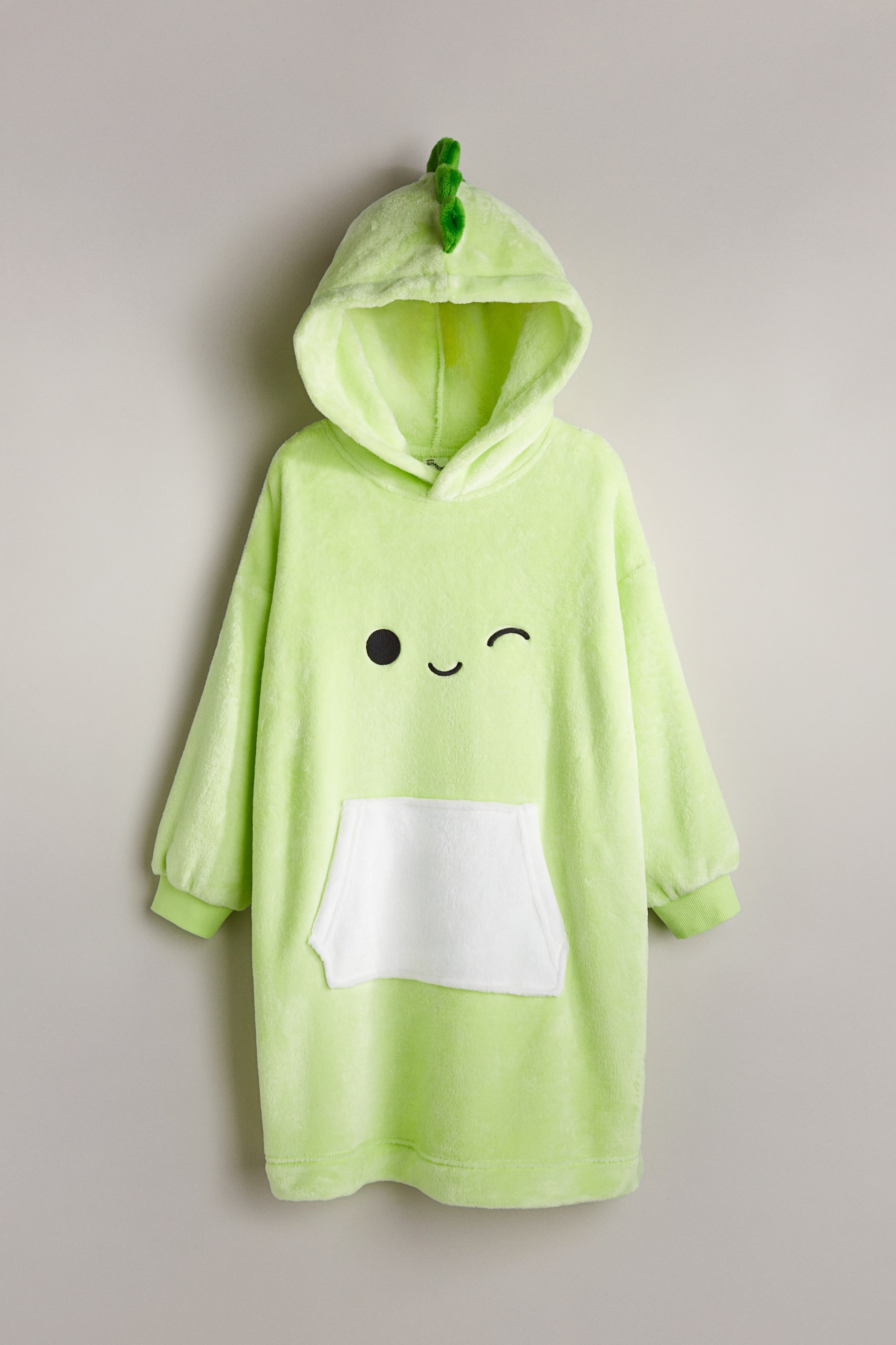 Hooded pile blanket with appliqués - Bright green/Squishmallows - Kids