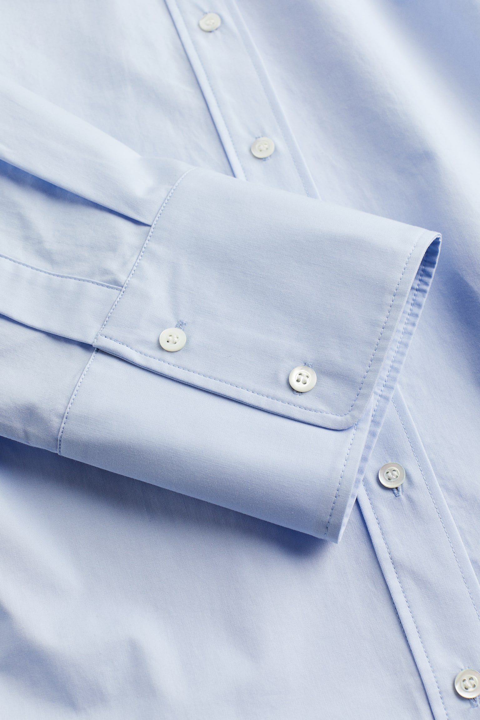 Silk-blend shirt - Light blue/White - 4