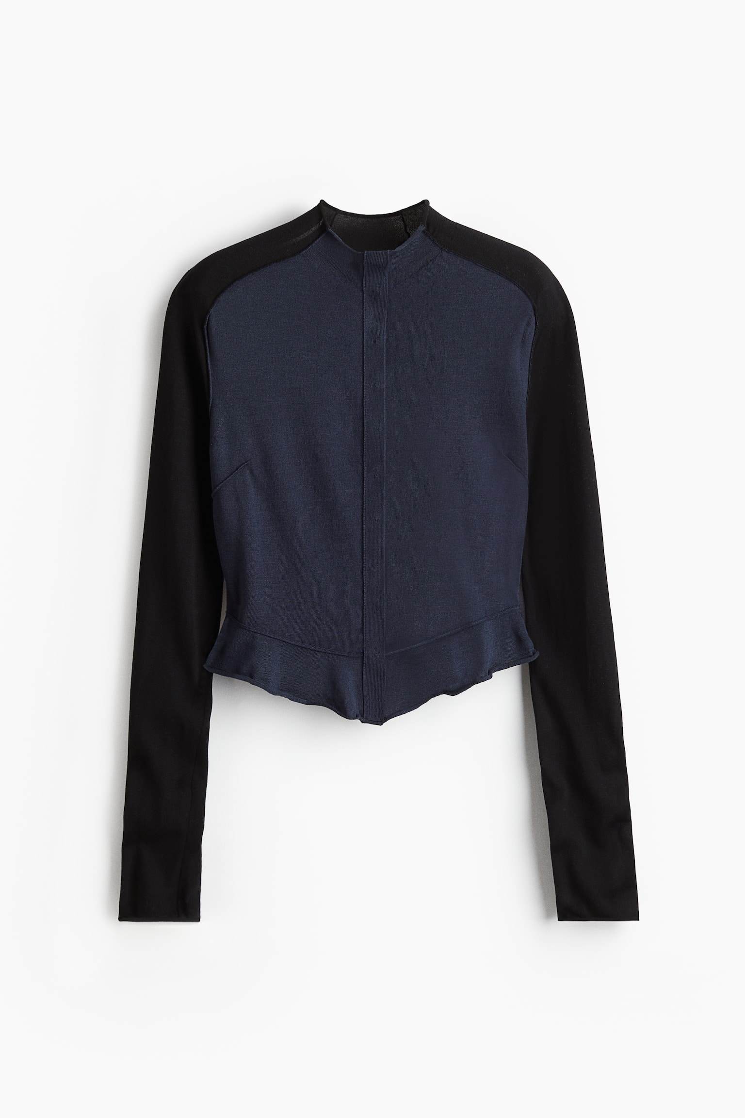 Женский кардиган H&M Peplum, цвет: Чёрный / Тёмный синий — фото 1
