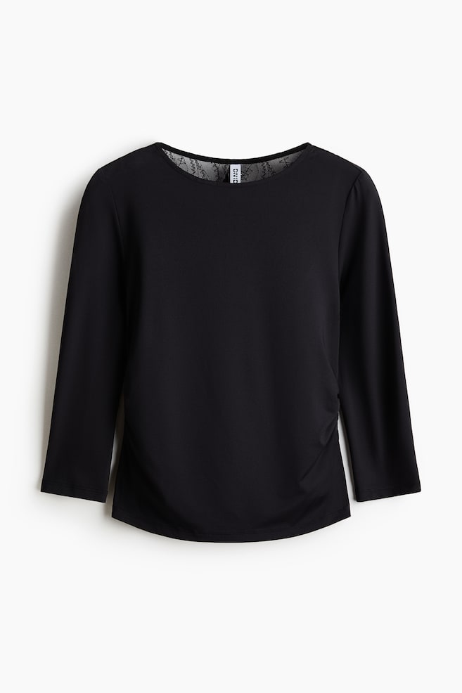 Layered Lace-Detail Top - Black/Pale gray - 1