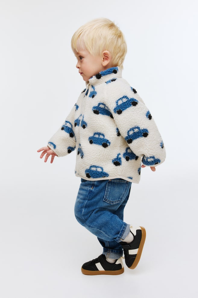 Printed teddy jacket - Light beige/Cars/Cream/Cherries/Light beige/Dinosaurs/Light beige/Hearts/Light beige/Hearts - 2