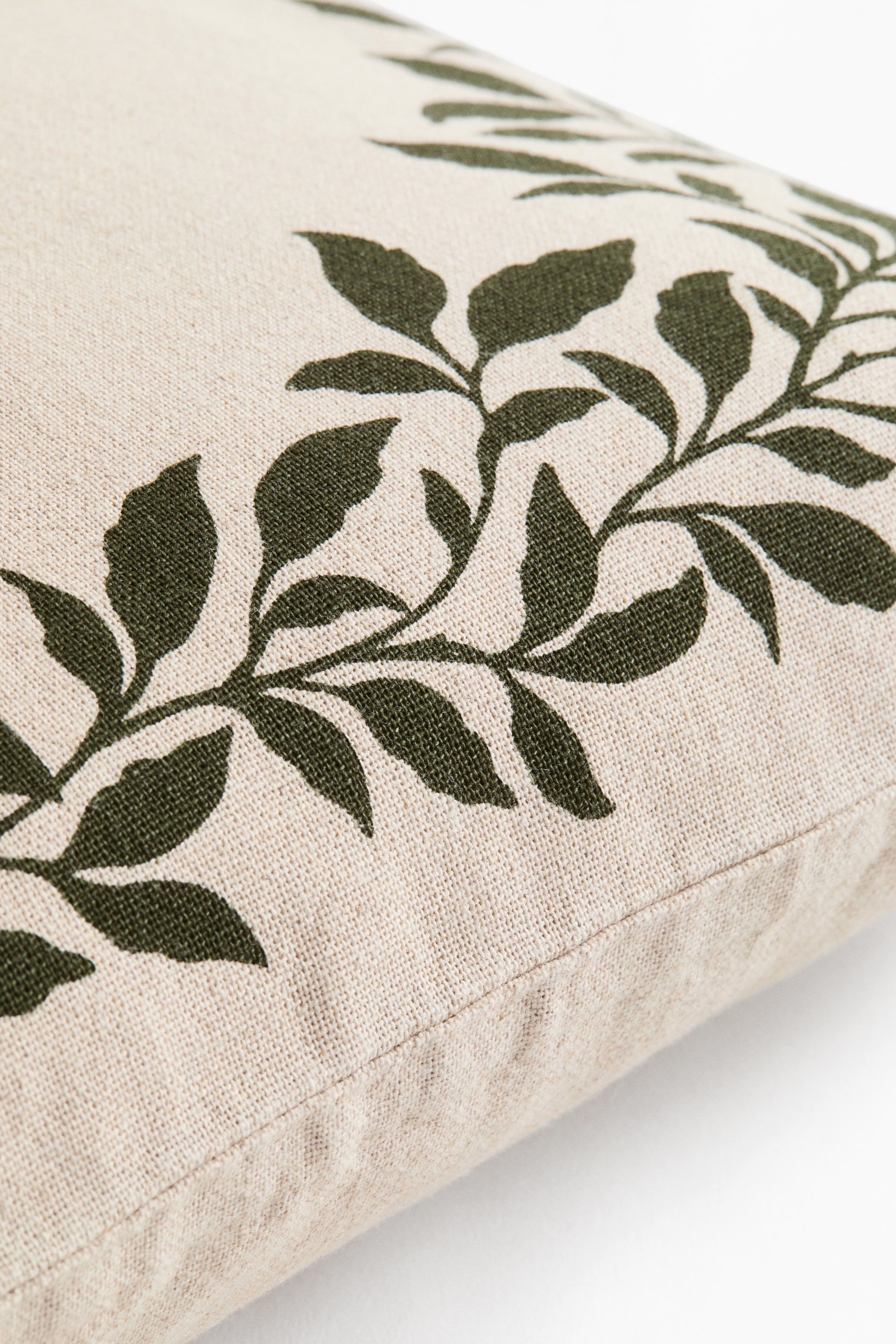 Housse de coussin imprimée en lin mélangé