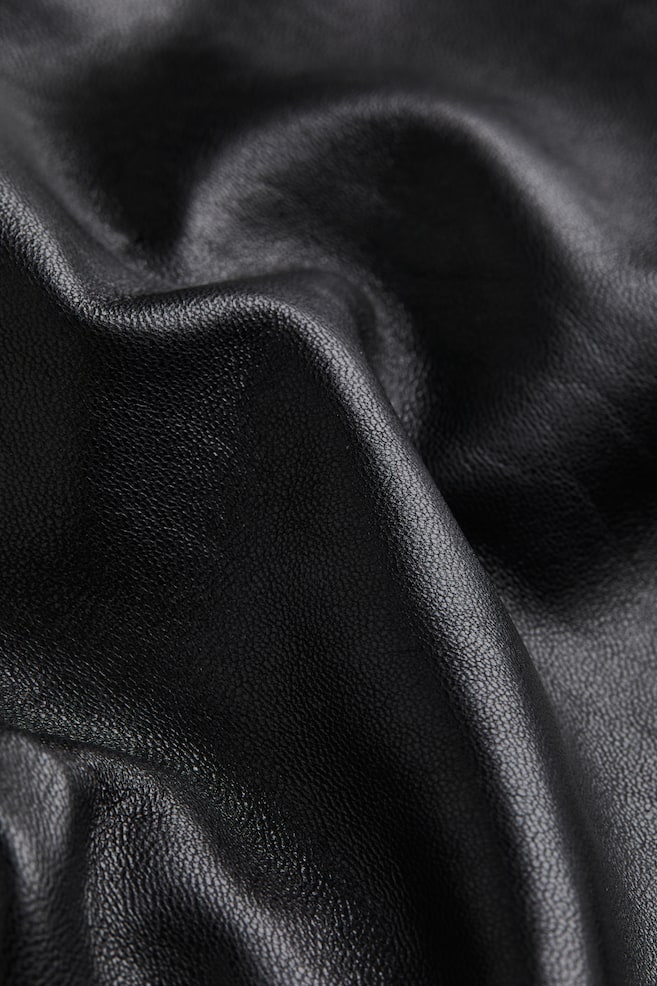 Leather mini skirt - Black - 3