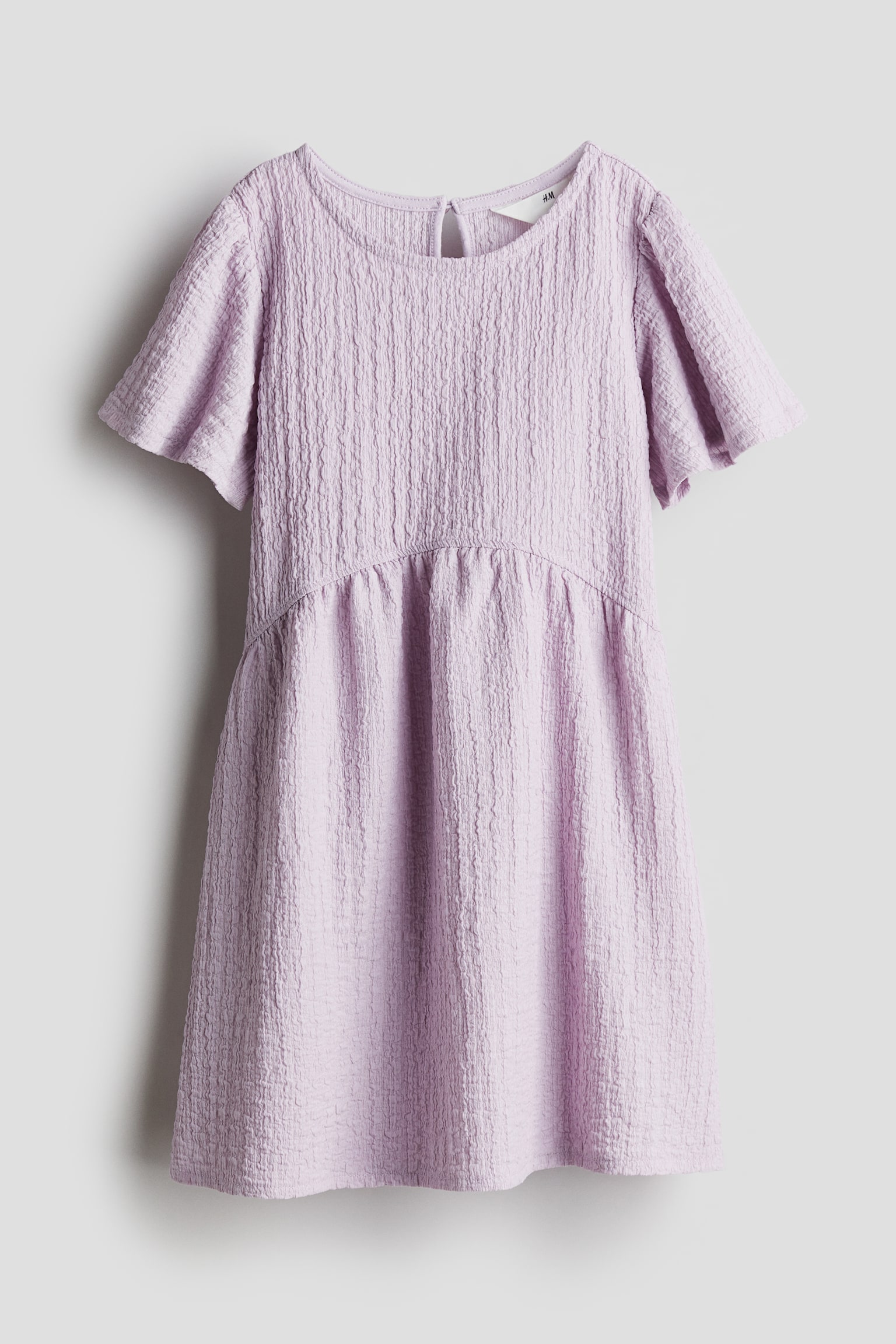 Textured jersey dress - Light dusty purple/Light pink/Cream - 1