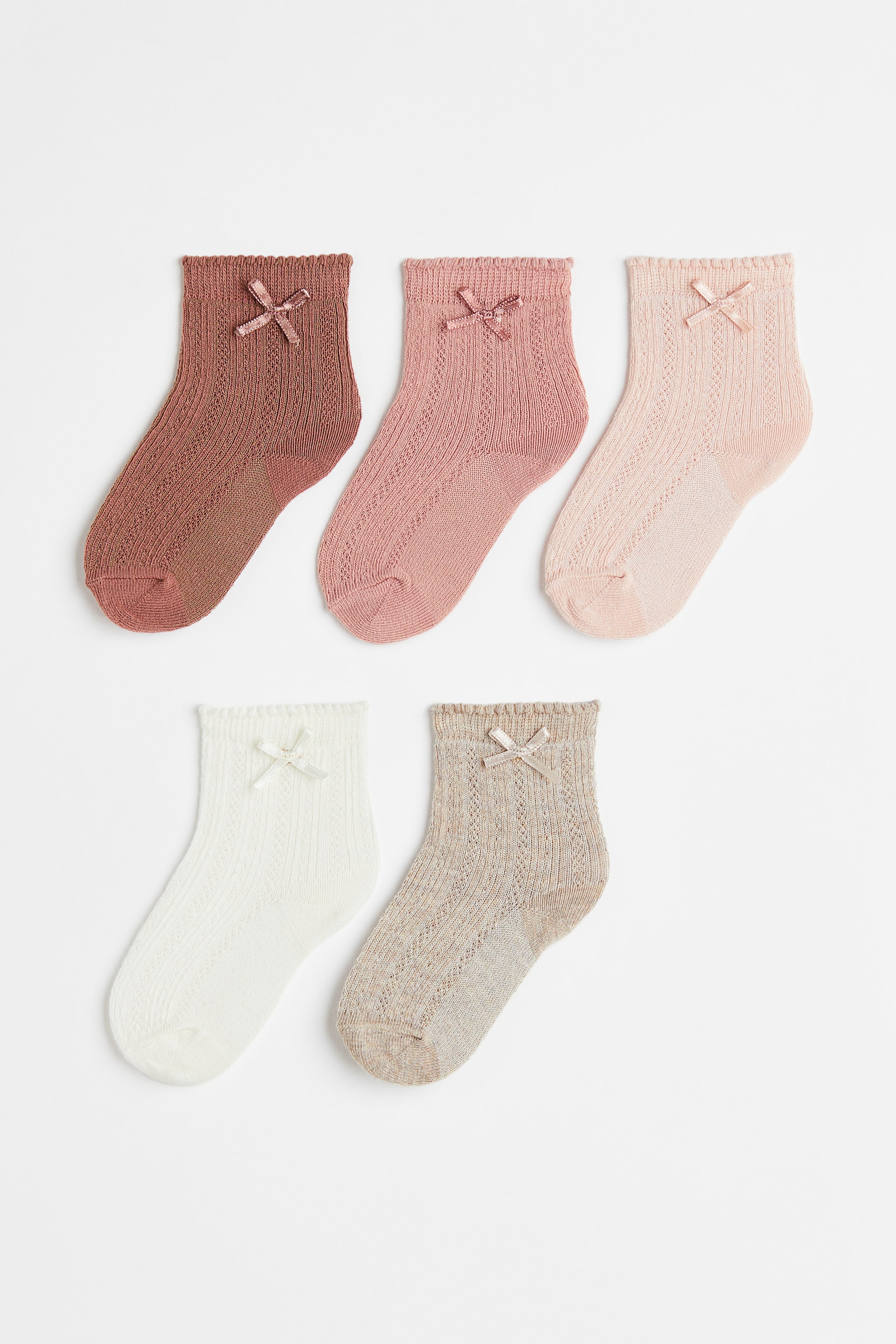 5-pack Knit Socks - Light pink/light taupe - Kids | H&M US