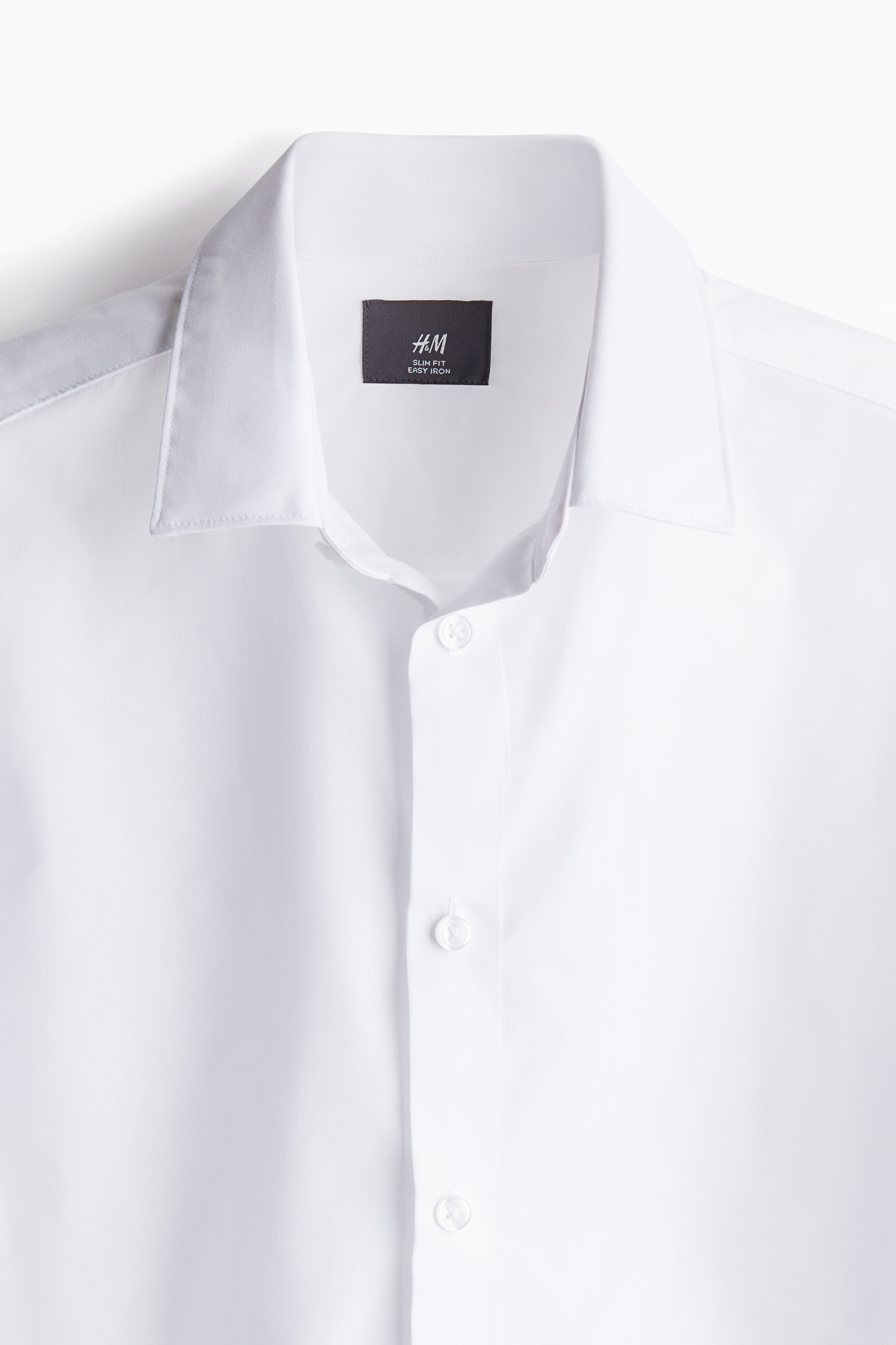 Slim Fit Easy-iron Shirt - Long sleeve - Regular length - White - Men | H&M  US