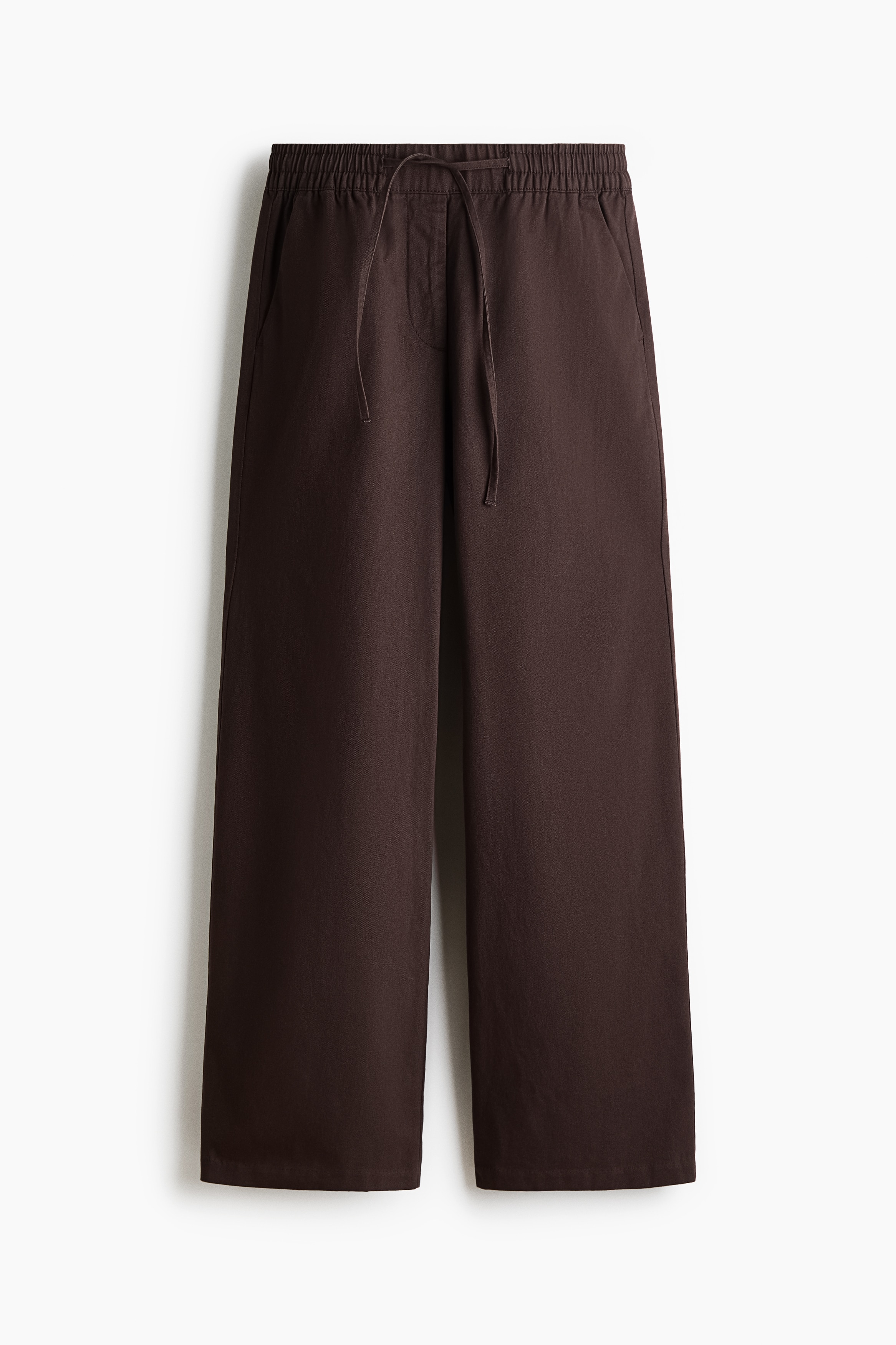 Cotton drawstring trousers - Dark brown/Khaki green/Light beige