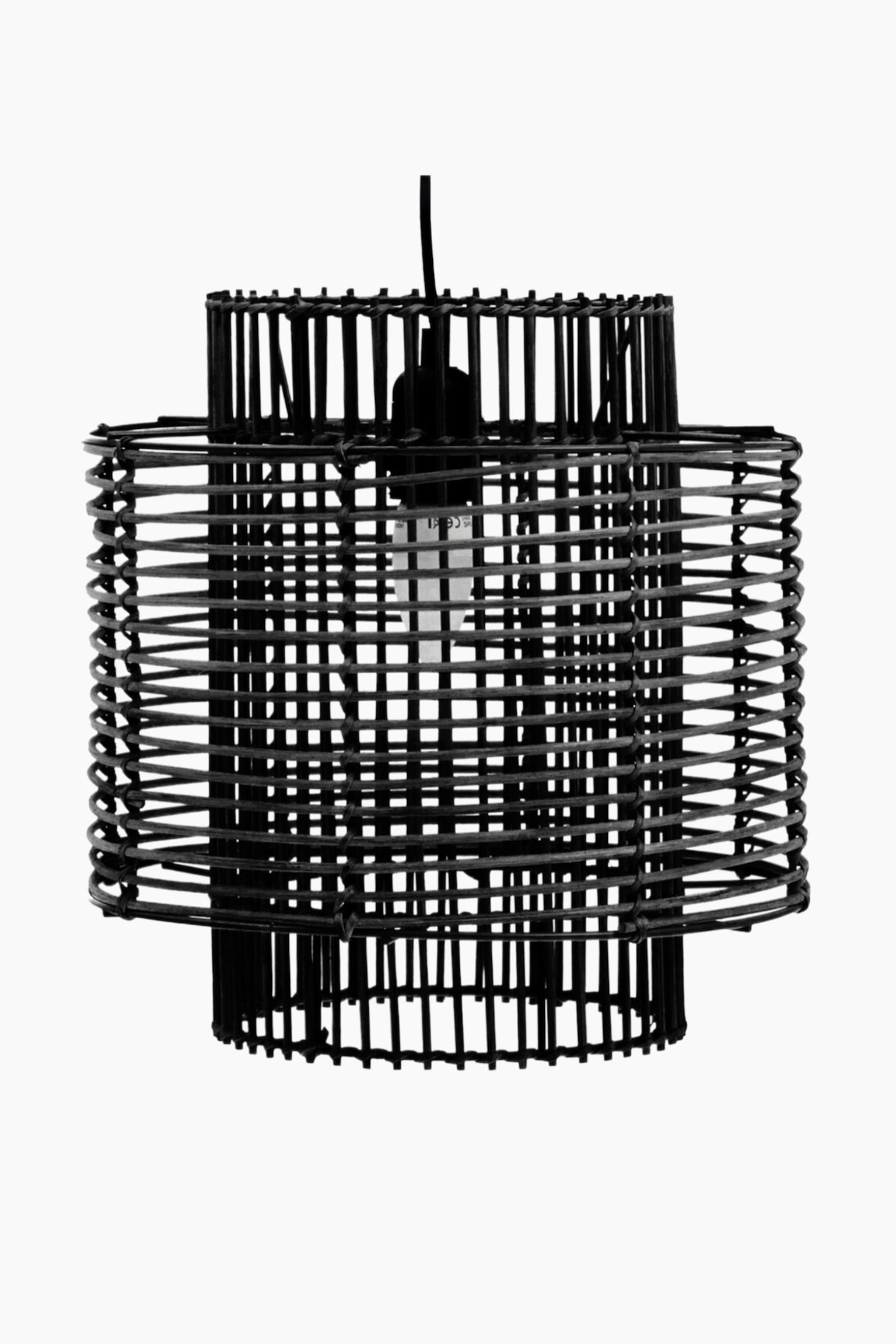 Jaya Rattan Overlapping Pendant Lamp - Black - 2