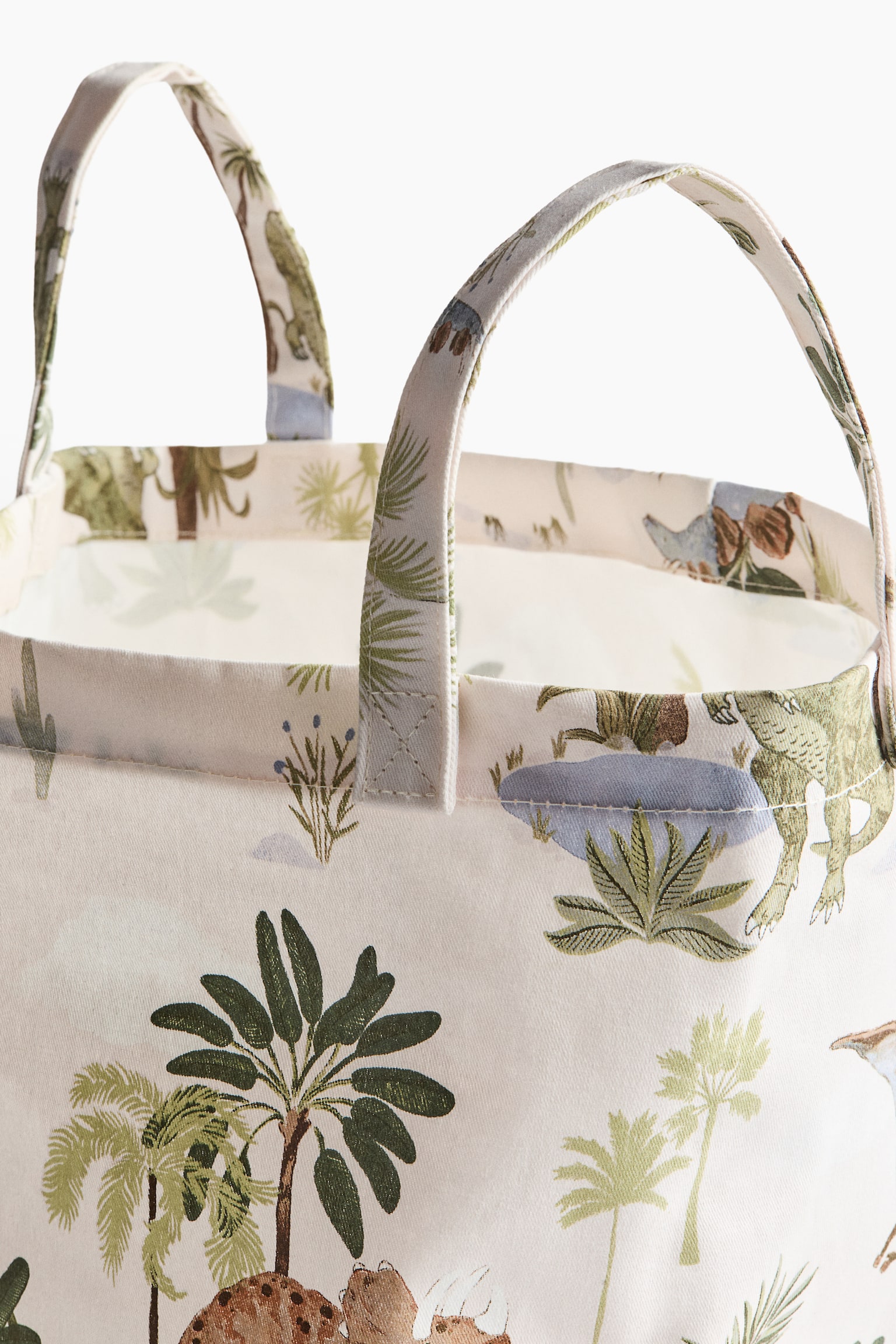 סל אחסון עם הדפס - לבן/דינוזאורים - 4