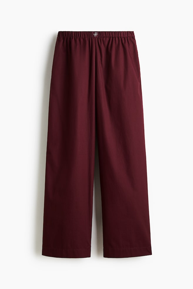 Cotton poplin trousers - Weinrot/Hellrosa - 1