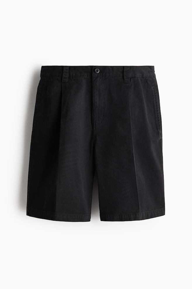 Short chino Relaxed Fit en coton - Noir/Marron foncé/Beige - 1