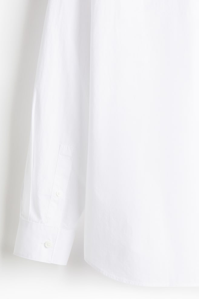 Loose Fit Poplin Shirt - White - 2