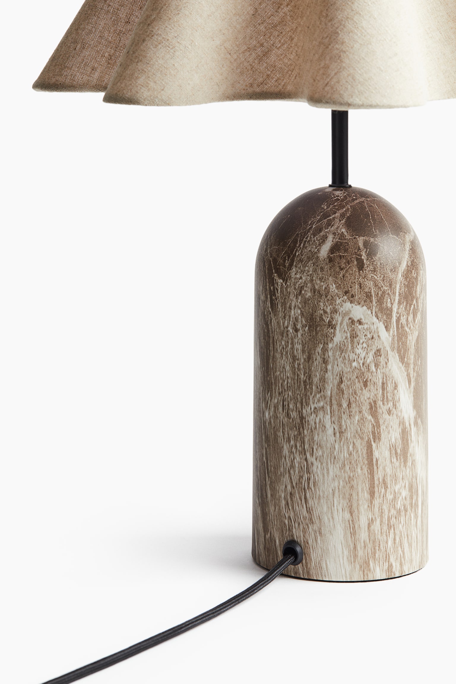 Veioză din amestec de in - Maro/marmorat/Alb/motiv marmorat - 3