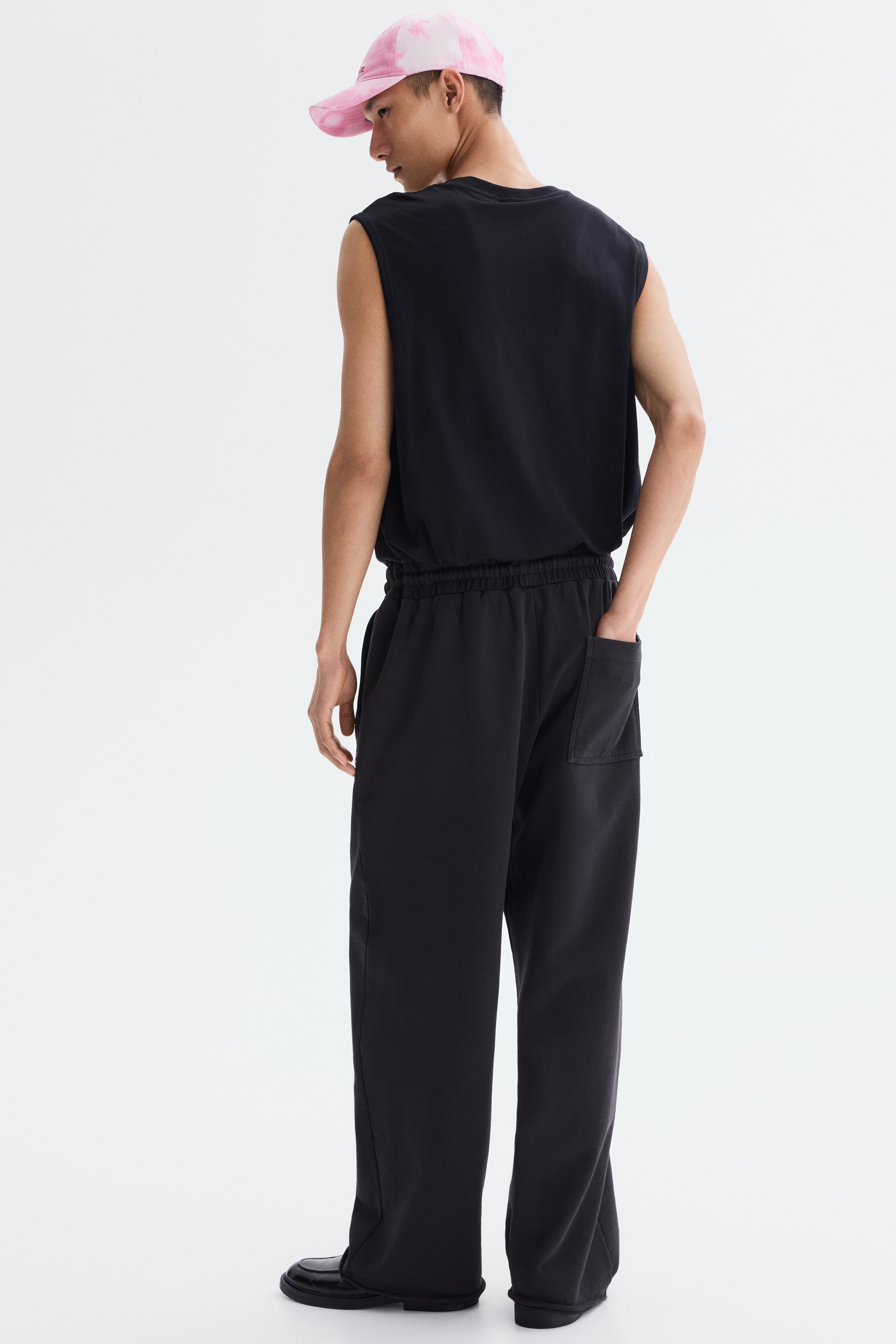 Joggingbroek voor heren met fleecevoering, brede, rechte pijpen