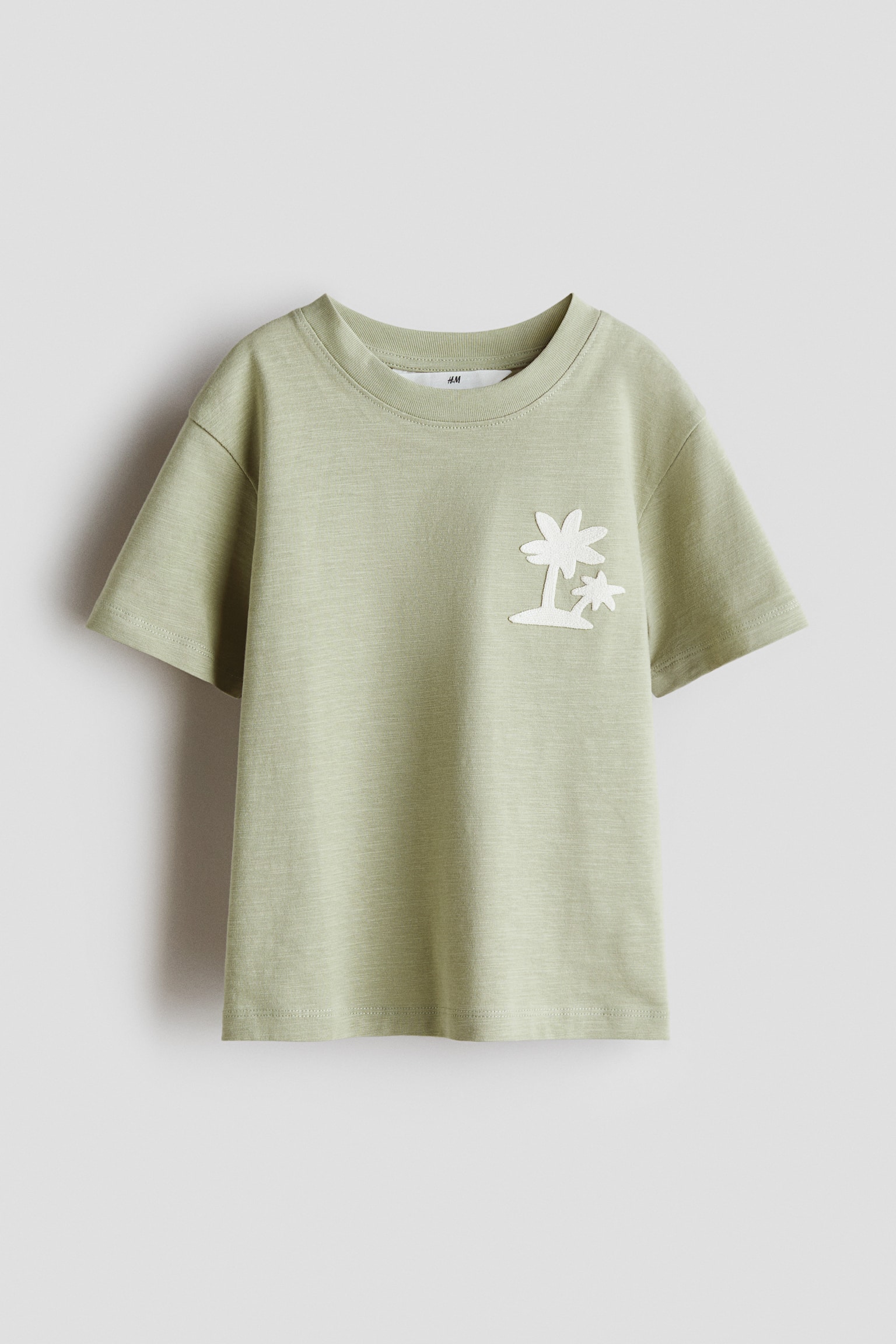 Pamutpóló - Világos khakizöld/pálmafák/Kék/csíkos - 1