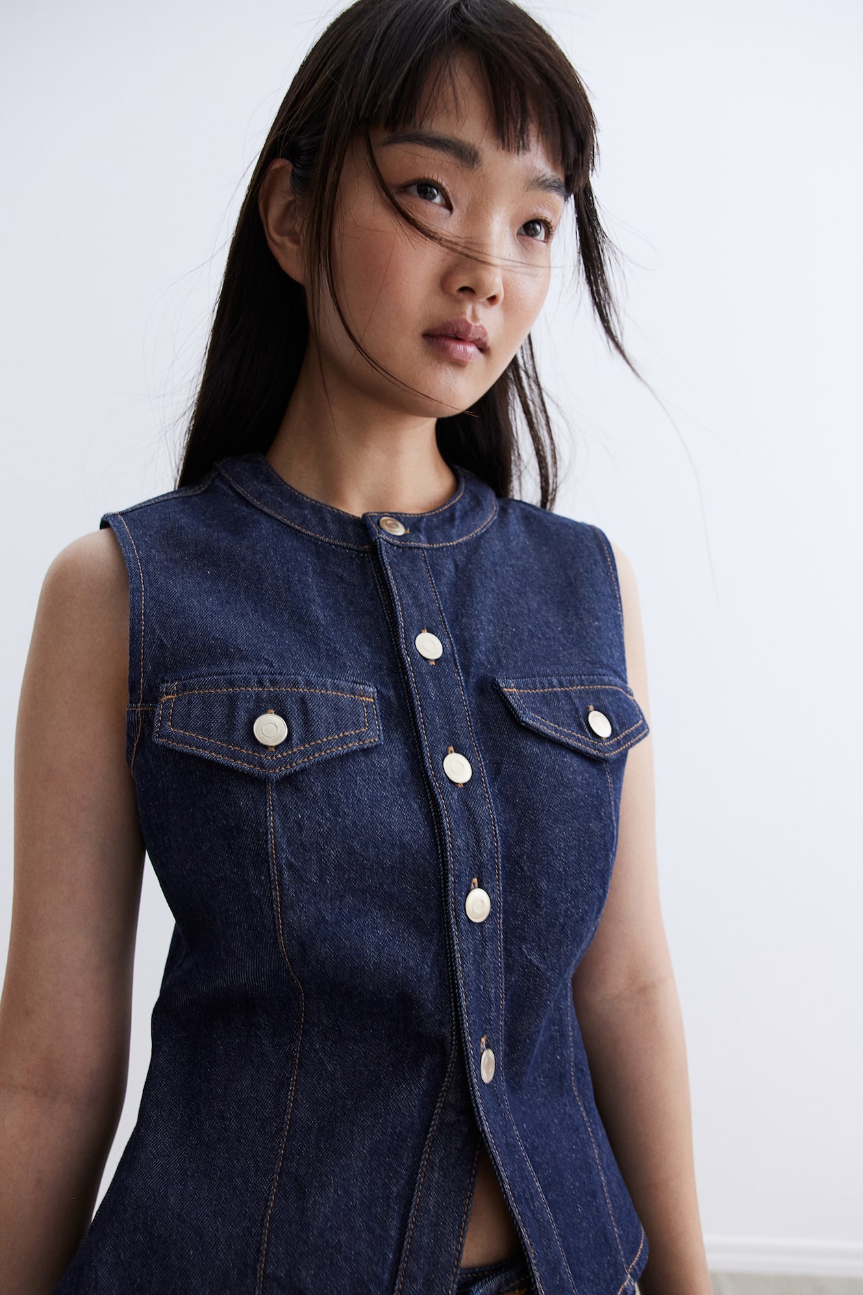 Gilet de costume en denim Bleu denim foncé FEMME H&M CH