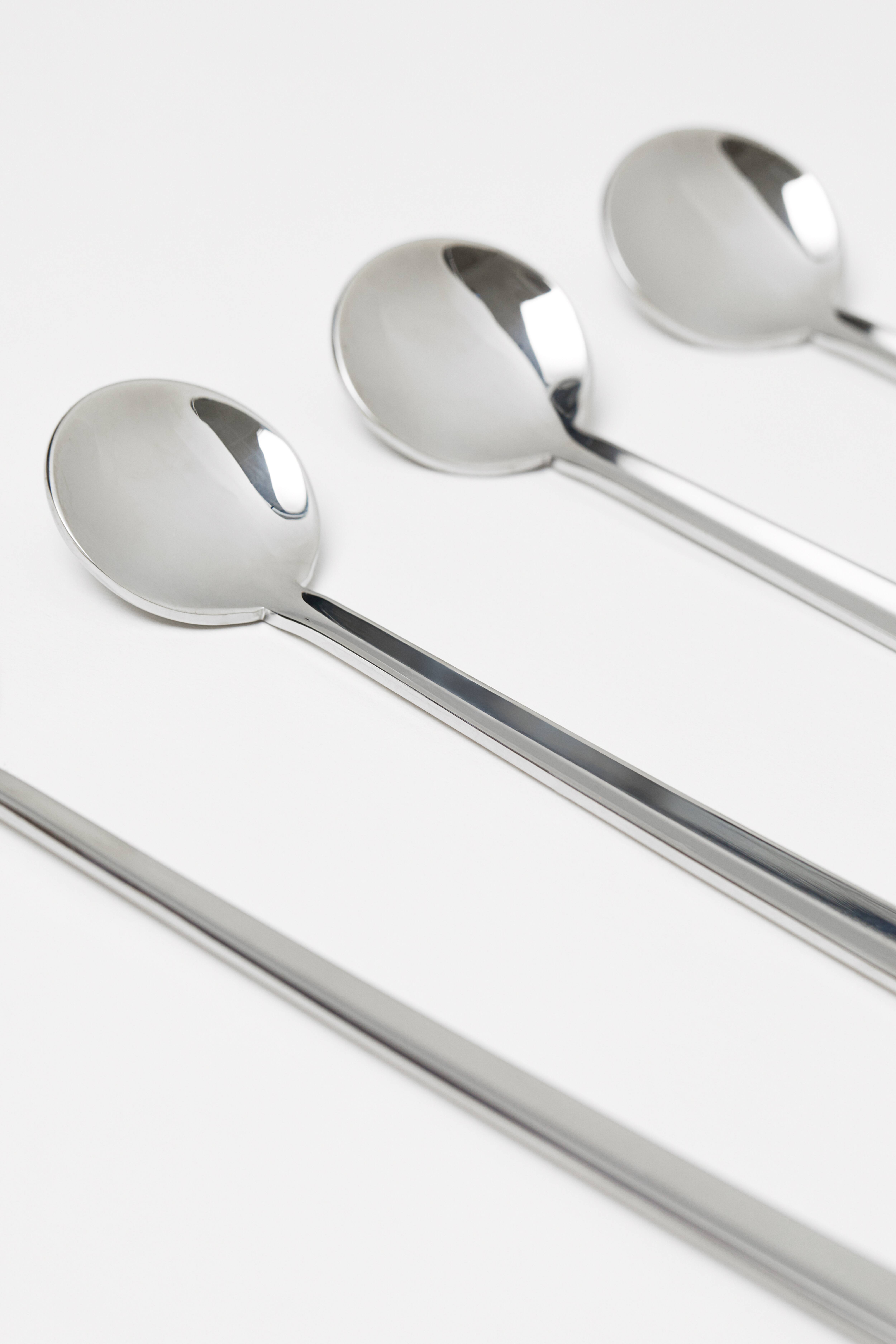 4-pack Long Teaspoons - Silver-coloured - Home All | H&M GB