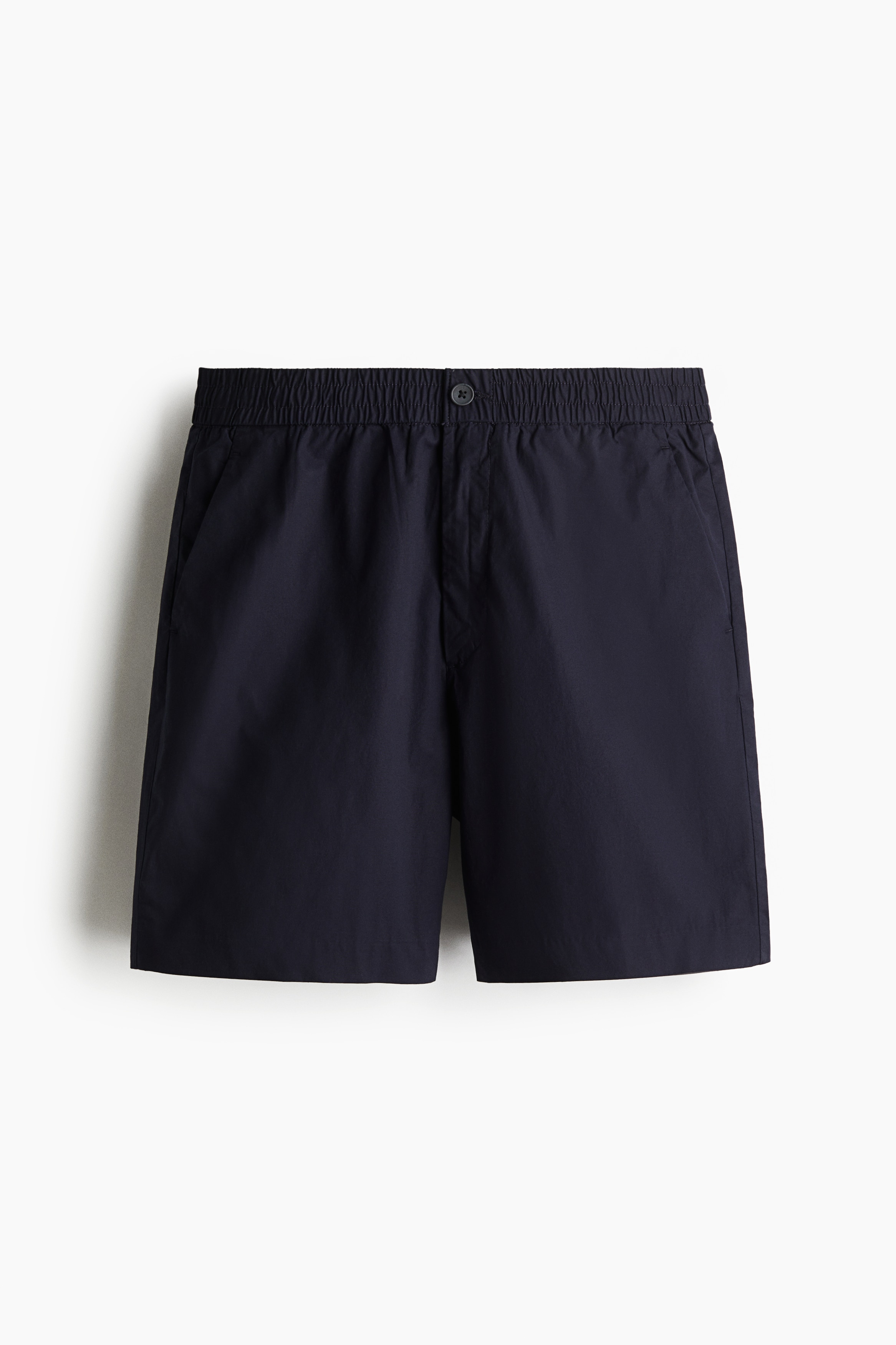 Relaxed-Fit Poplin Shorts - Navy blue/Light beige/Black