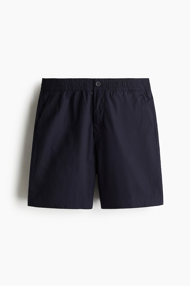 Relaxed-Fit Poplin Shorts - Navy blue - 1