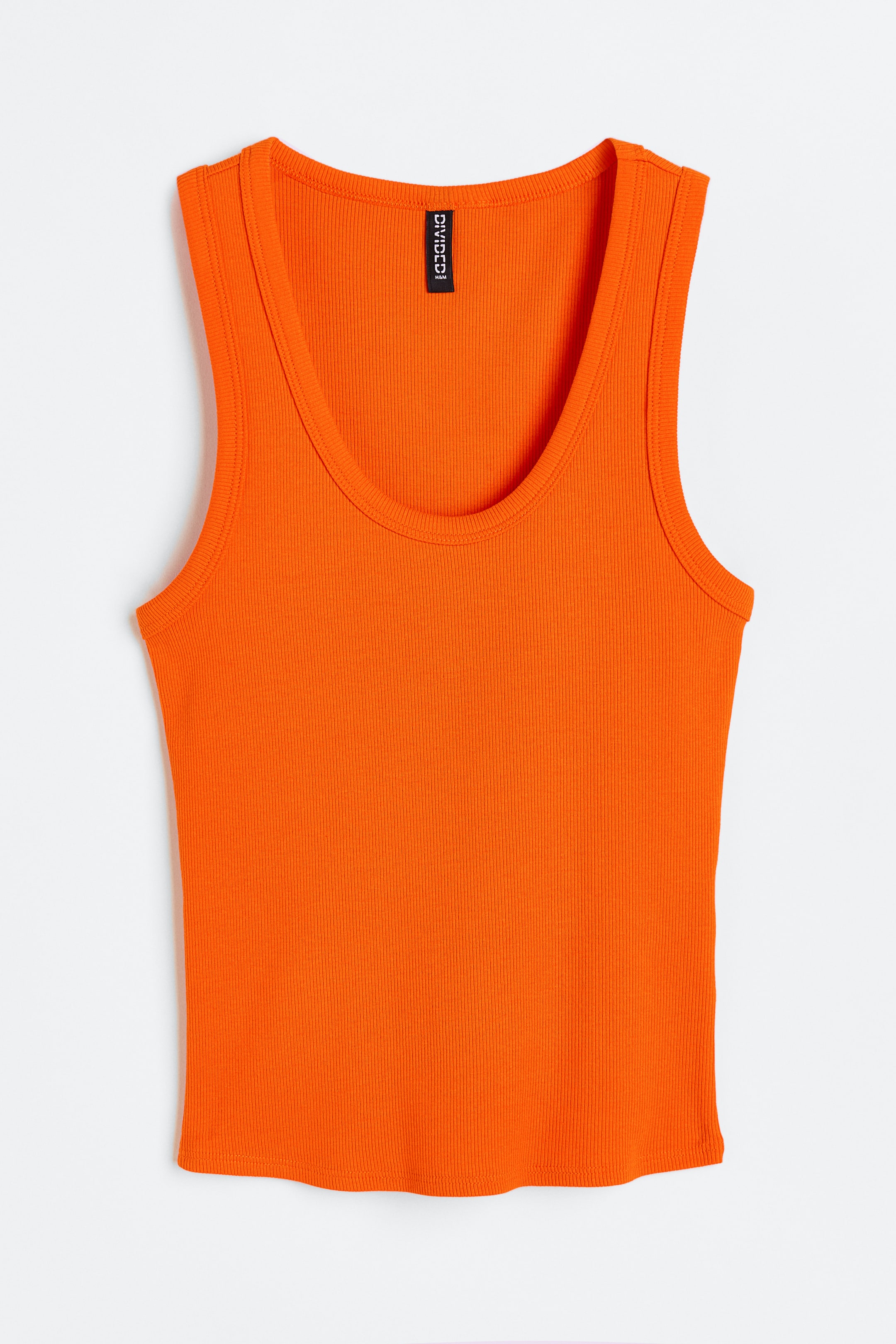 Xem ảnh lớn hơn: Áo ba lỗ cotton gân nổi - Màu cam - Ladies | H&M VN 1
