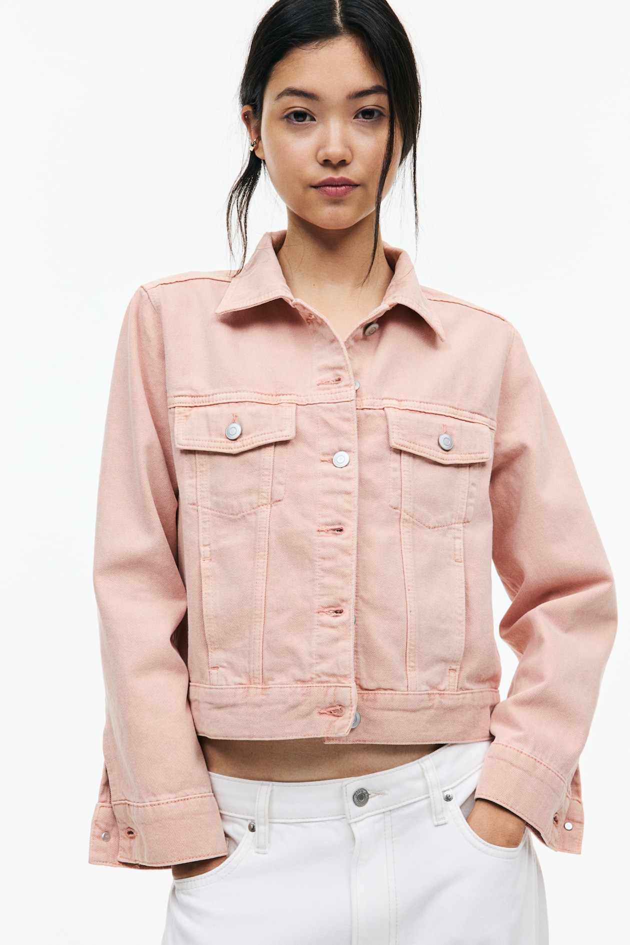 Veste En Jean Rose Oversize Veste En Denim Rose Ancien Clair FEMME
