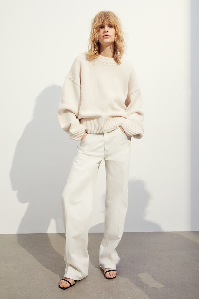 Oversized cashmere-blend jumper - Natural white - 4