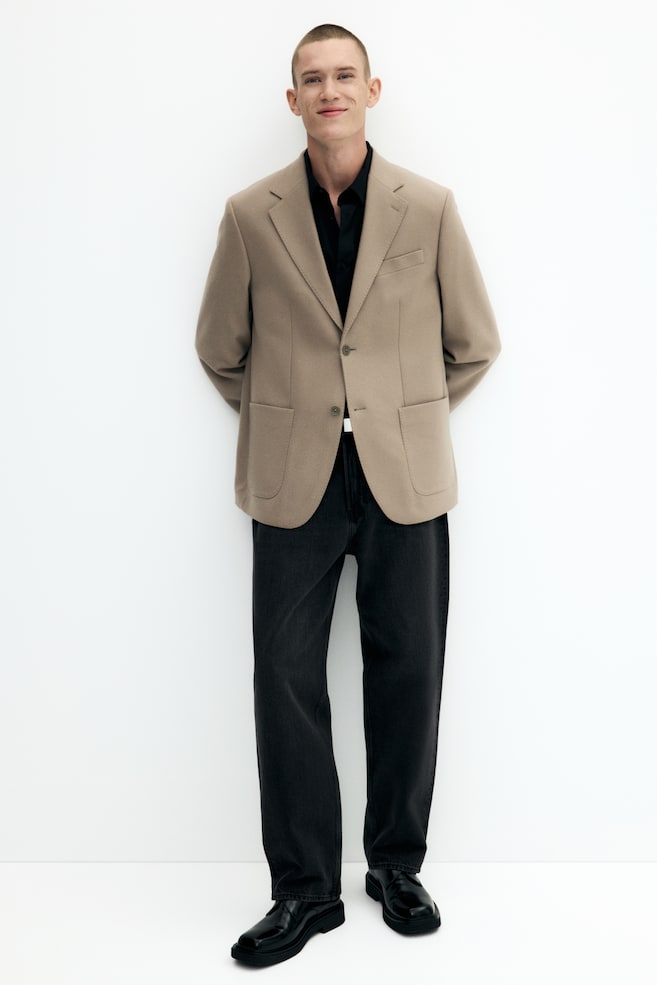 Veste Regular Fit en cachemire mélangé-Beige - 4