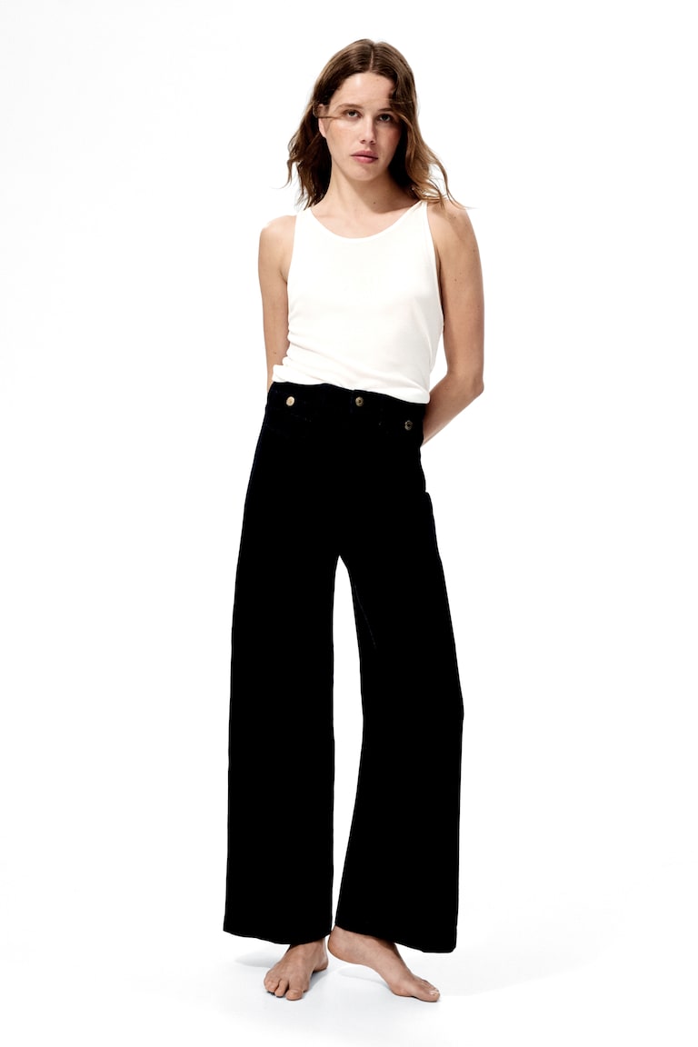 Wide High Waist Ankle Jeans