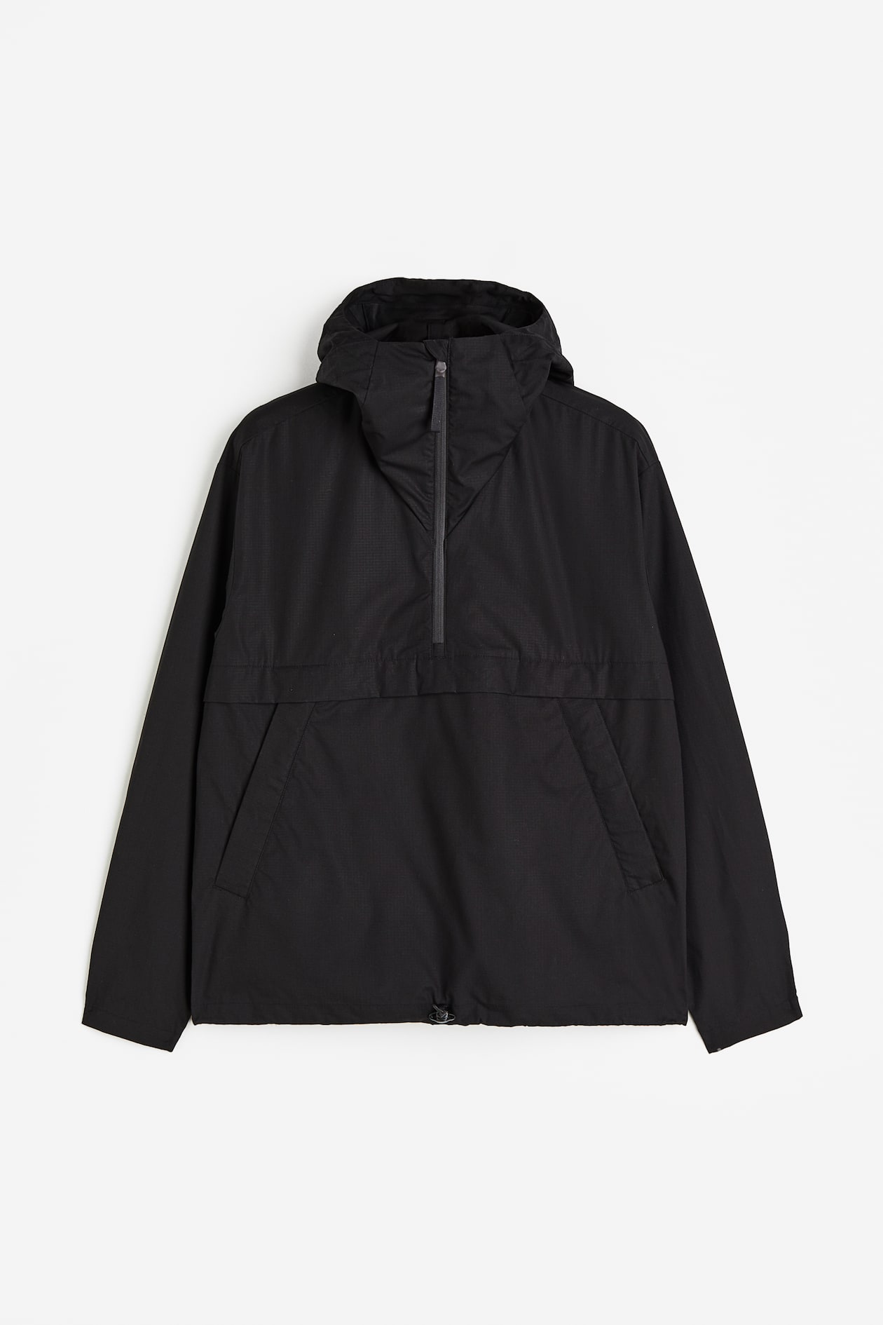 Waterrepellent popover jacket Long sleeve Regular length Black