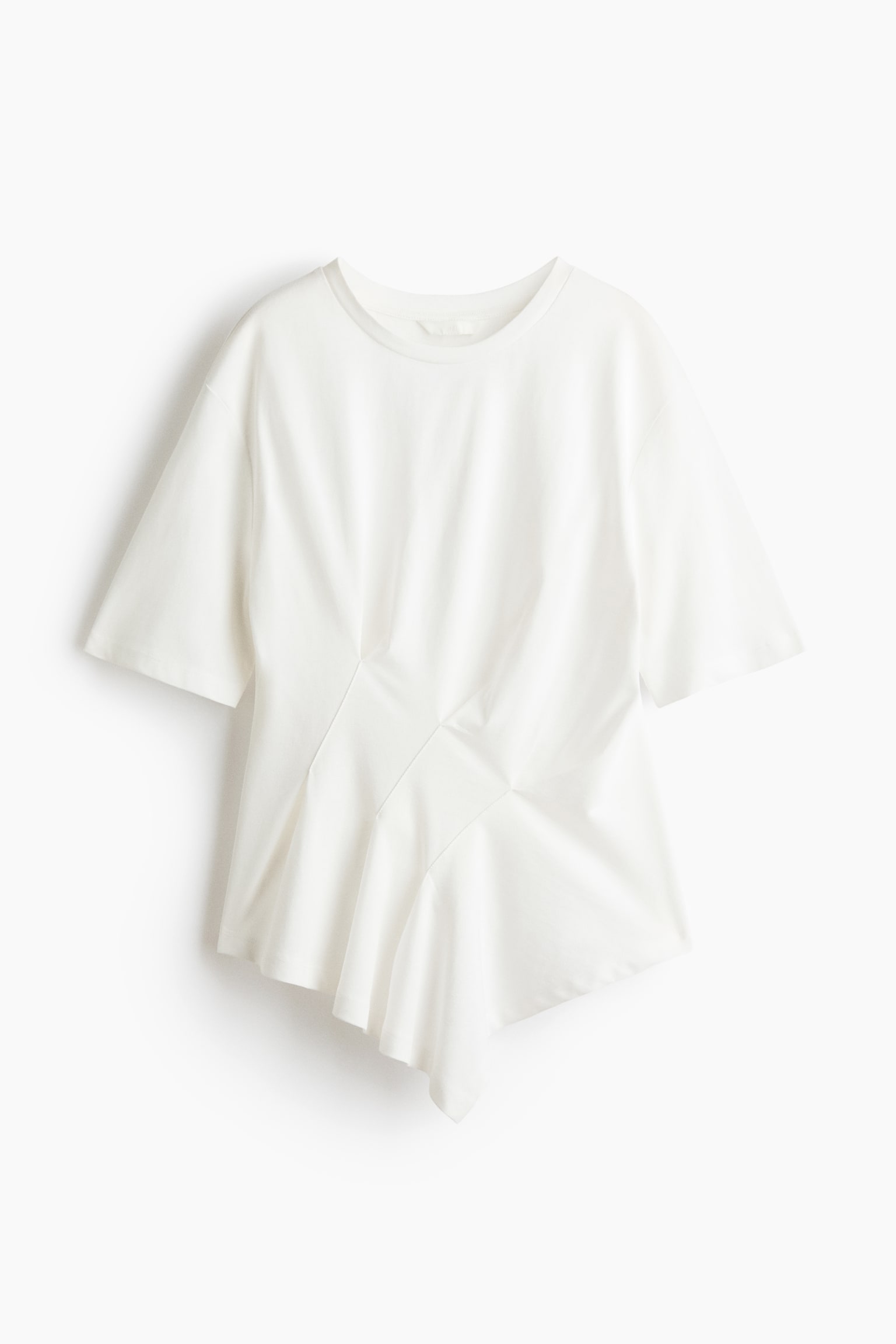 Camisola com pregas em algodão - Branco/Azul claro - 1