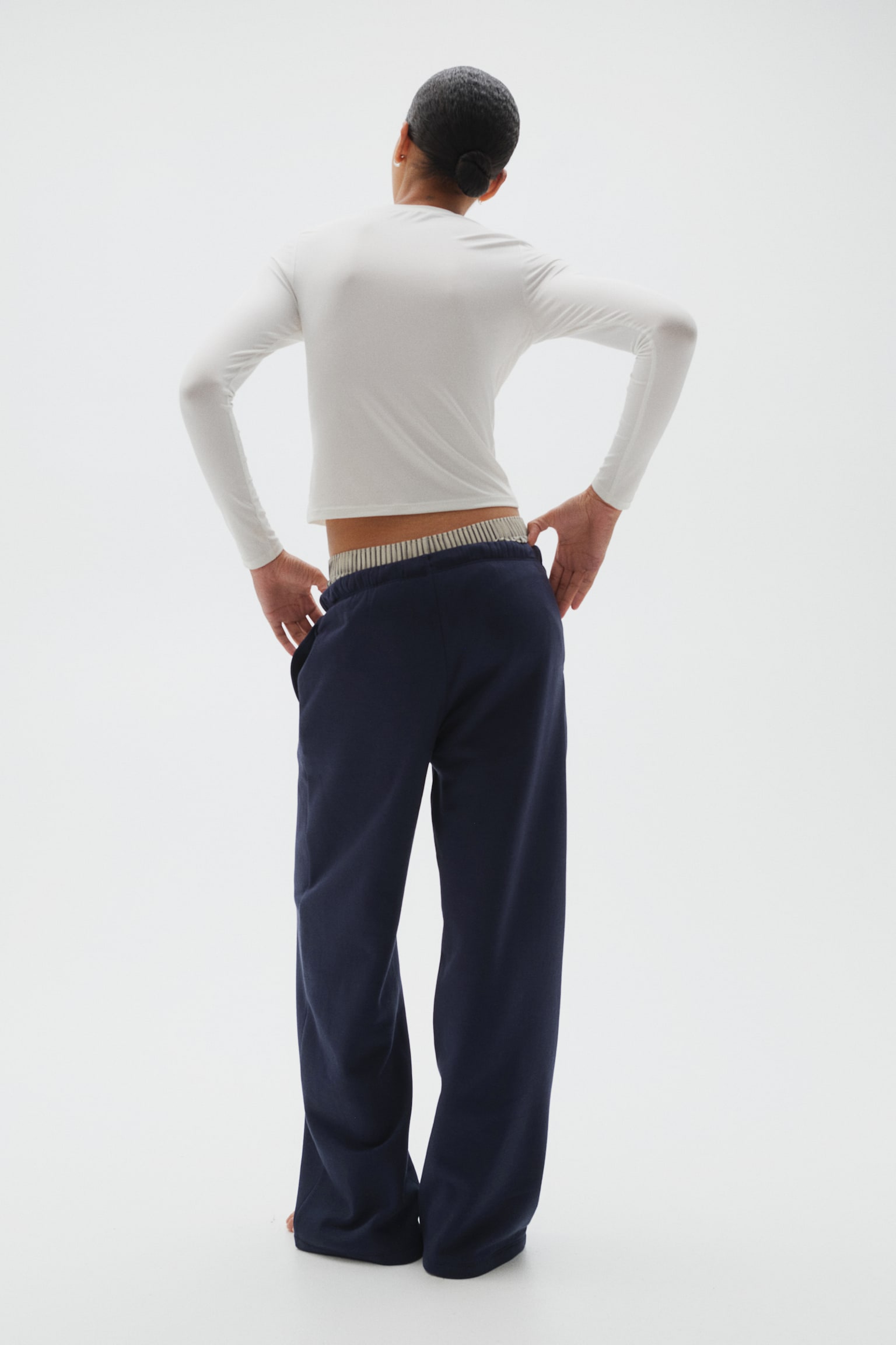 Wide joggers - Navy blue/Black/Dark grey/Dark brown/Light dusty pink/Burgundy/Light blue/Light blue/Light grey marl/Dusty pink - 4