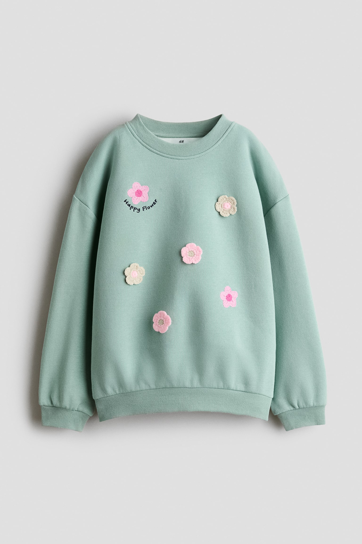 Motif-detail brushed-inside sweatshirt