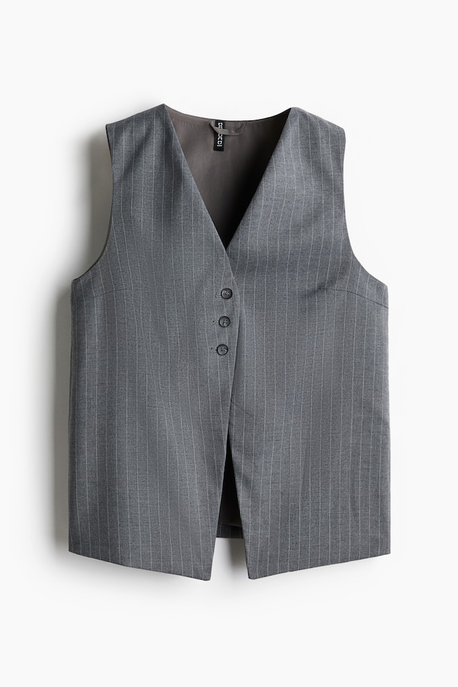 Long Suit Vest - Dark gray melange/pinstriped/Black/Gray melange - 1
