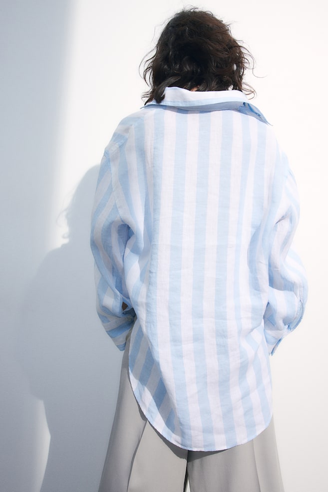 Linen shirt - Light blue/Striped - 4