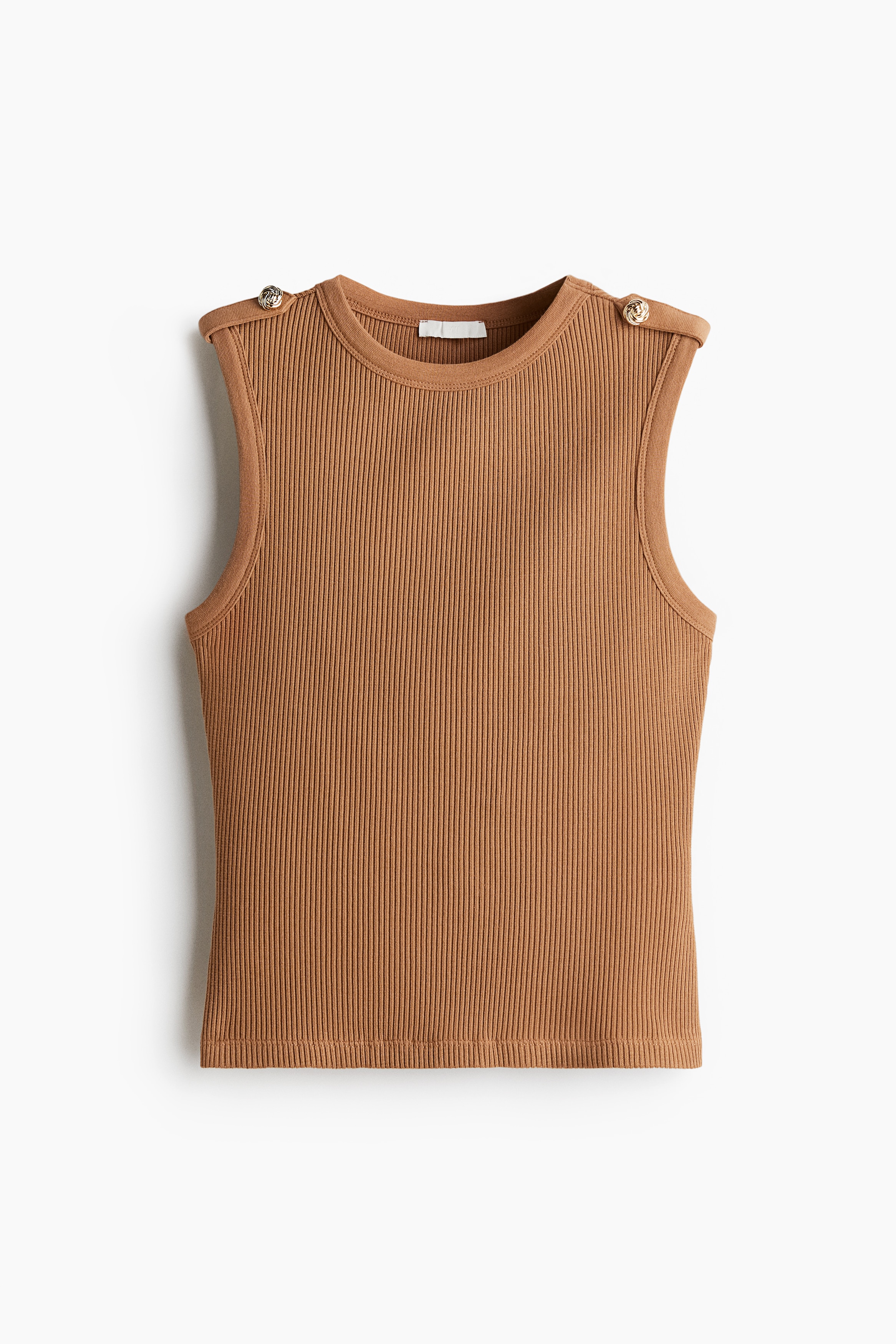 Canotta a coste - Marrone chiaro/Crema