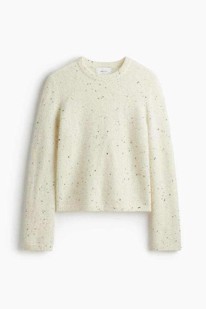 Pullover in misto mohair - Crema/Nero/Beige scuro/Rosso acceso/Grigio scuro mélange/Blu acceso/Grigio chiaro - 1