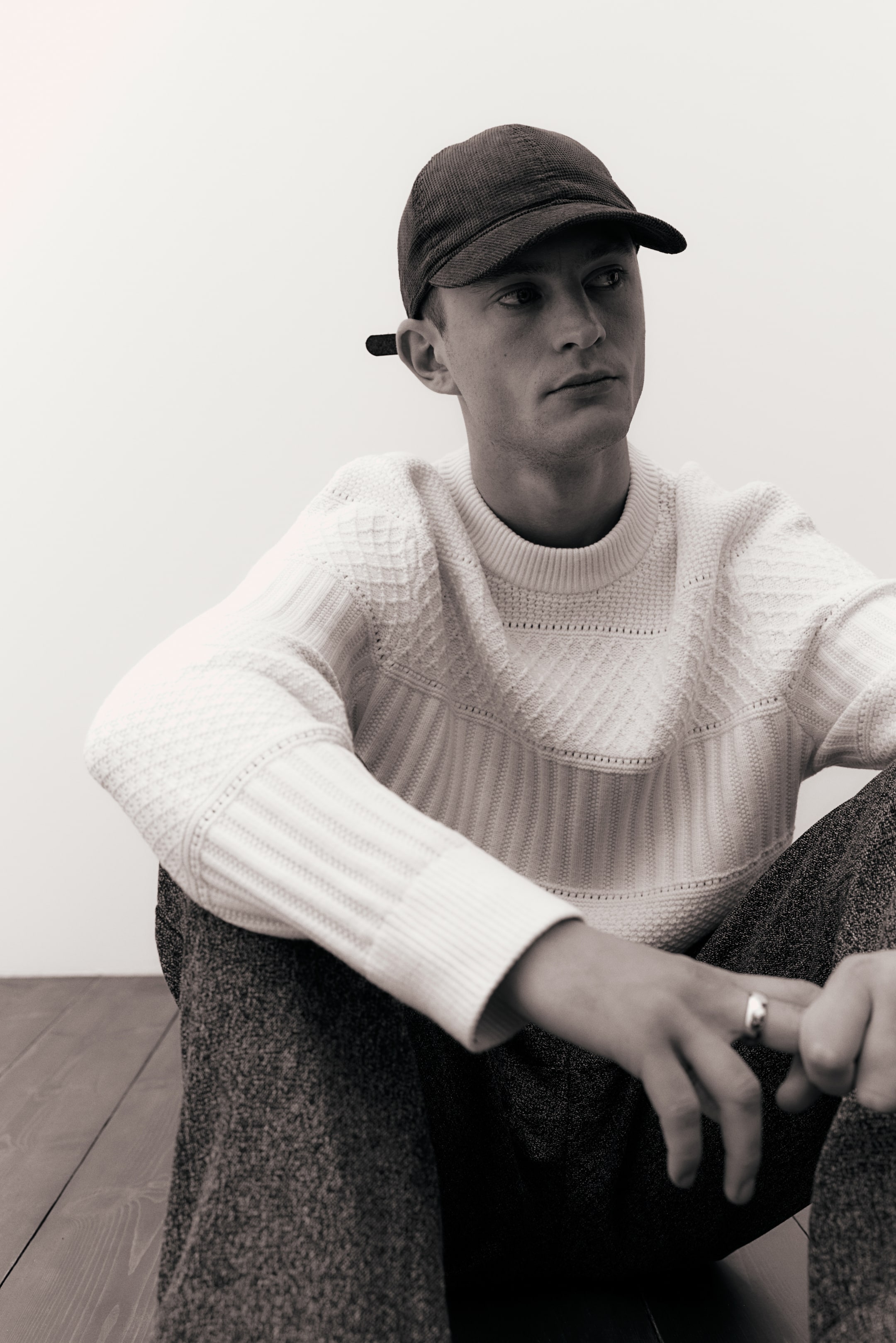 Regular Fit Textured-knit jumper - Cream - Men | H&M GB 5