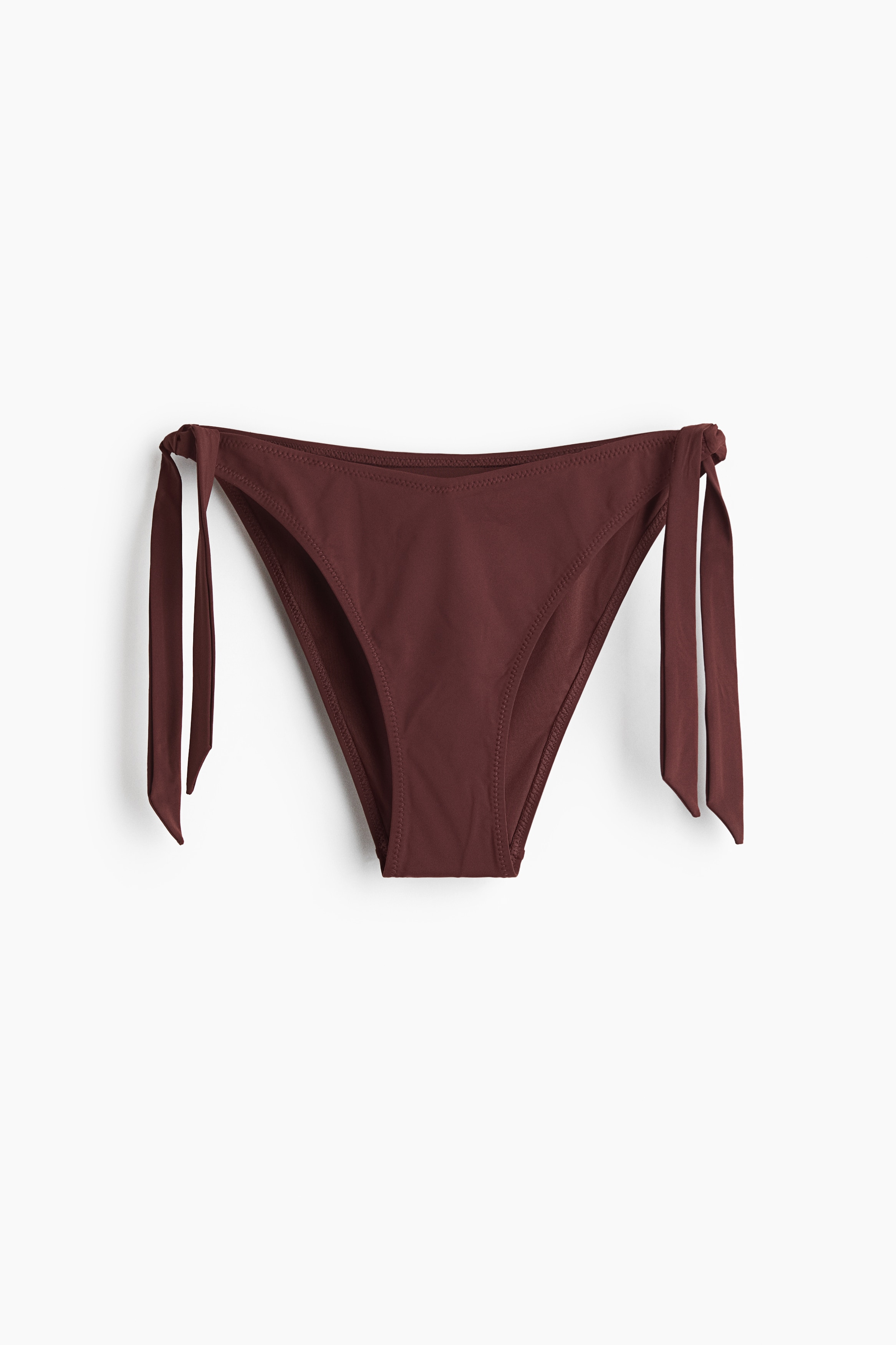 Tanga bikini con laccetti - Marrone scuro/Marrone scuro/Rosso/motivi cashmere/Rosso
