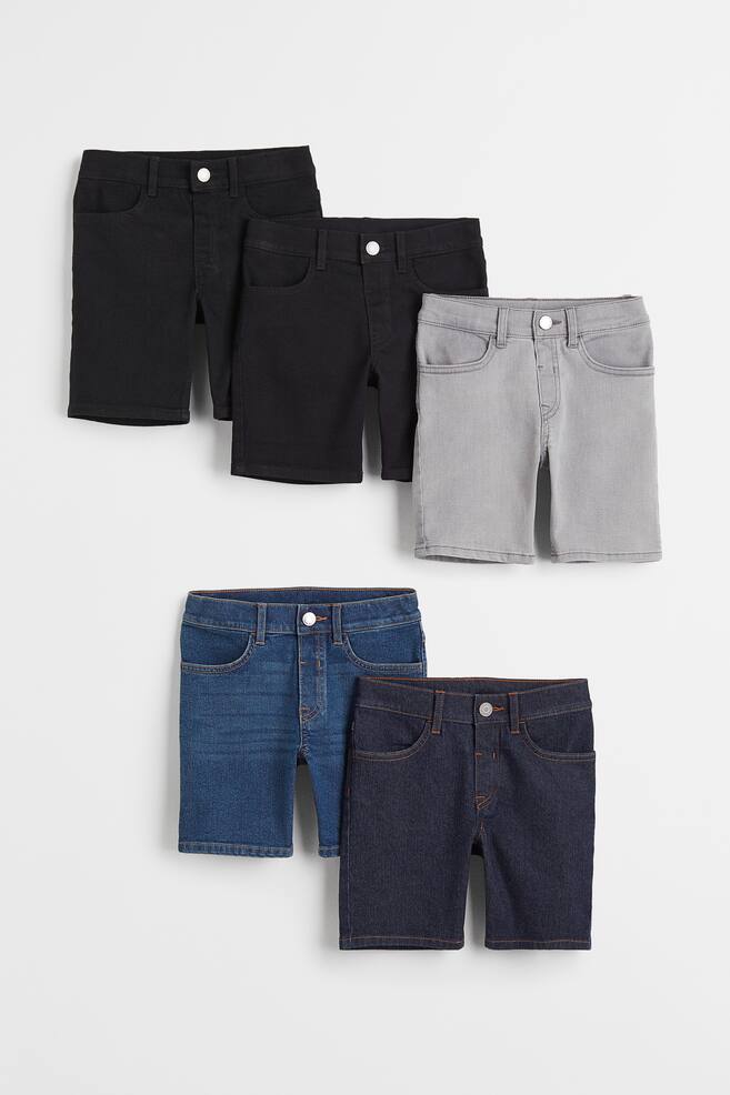 5-pack Skinny Fit Stretch denim shorts - Black