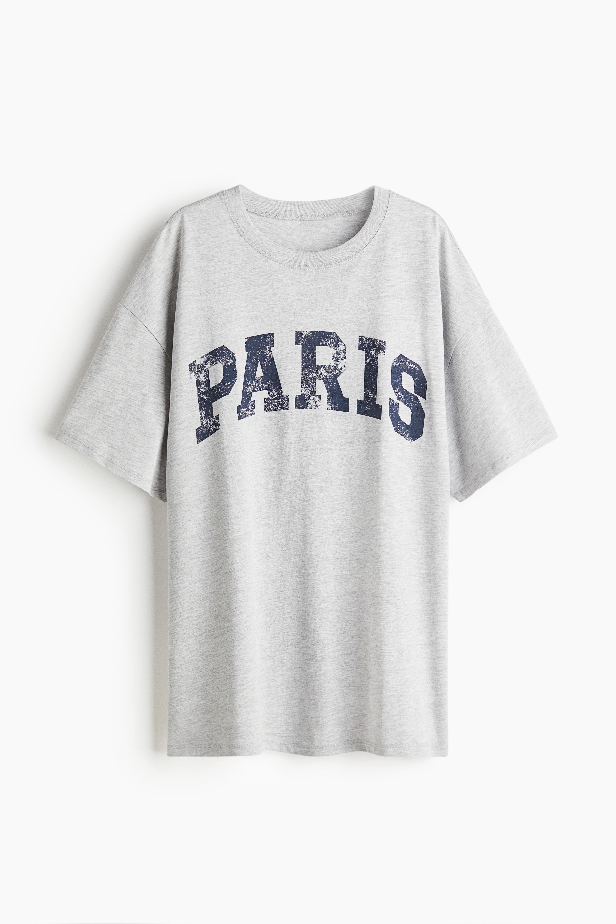 Oversized Printed T-Shirt - Light gray melange/Paris/White/Los Angeles